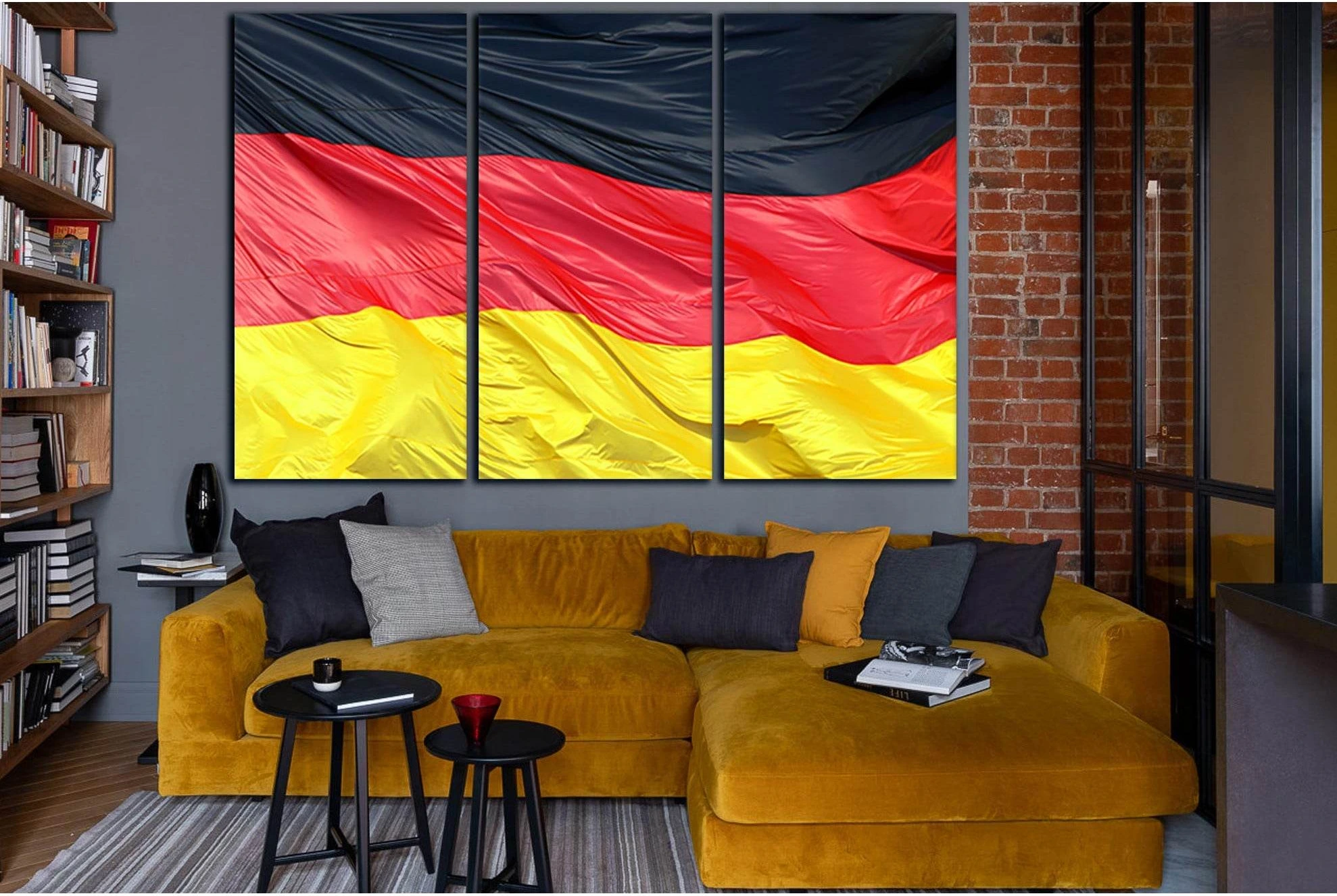 Silky Flag Of Germany №SL1190 Ready to Hang Canvas Print - Zellart Canvas Prints 0new, ALL_Products, Flags