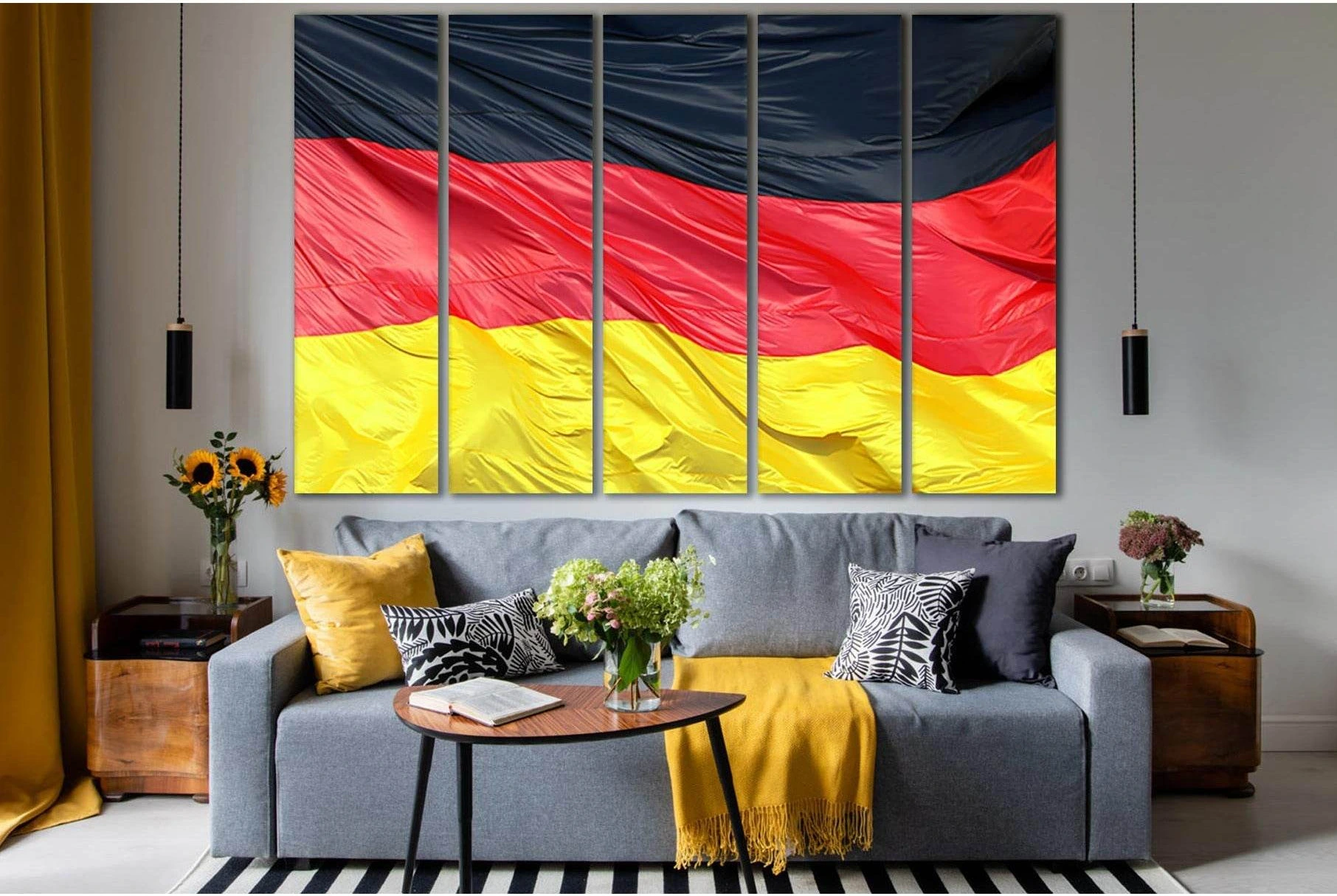 Silky Flag Of Germany №SL1190 Ready to Hang Canvas Print - Zellart Canvas Prints 0new, ALL_Products, Flags