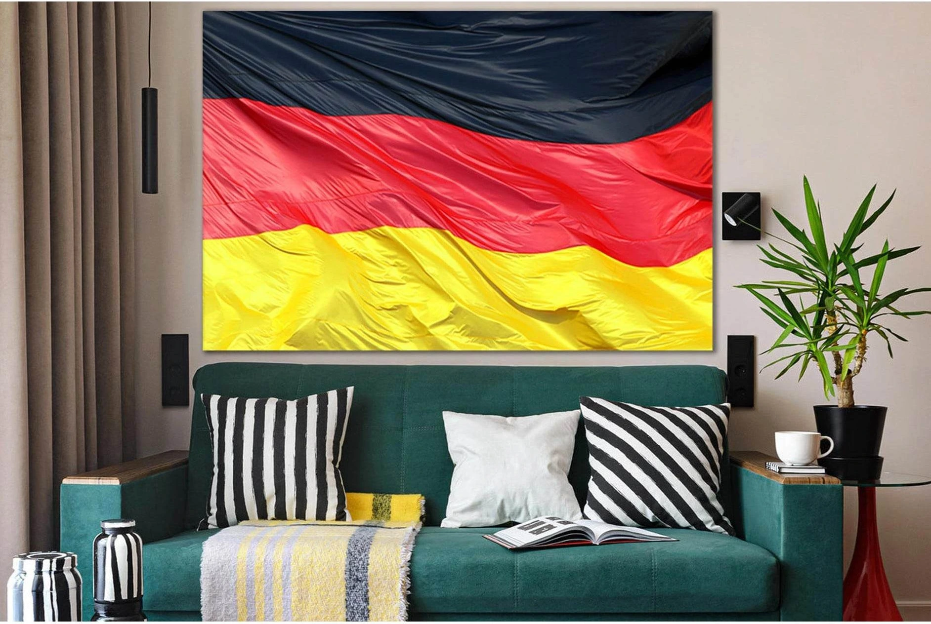 Silky Flag Of Germany №SL1190 Ready to Hang Canvas Print - Zellart Canvas Prints 0new, ALL_Products, Flags
