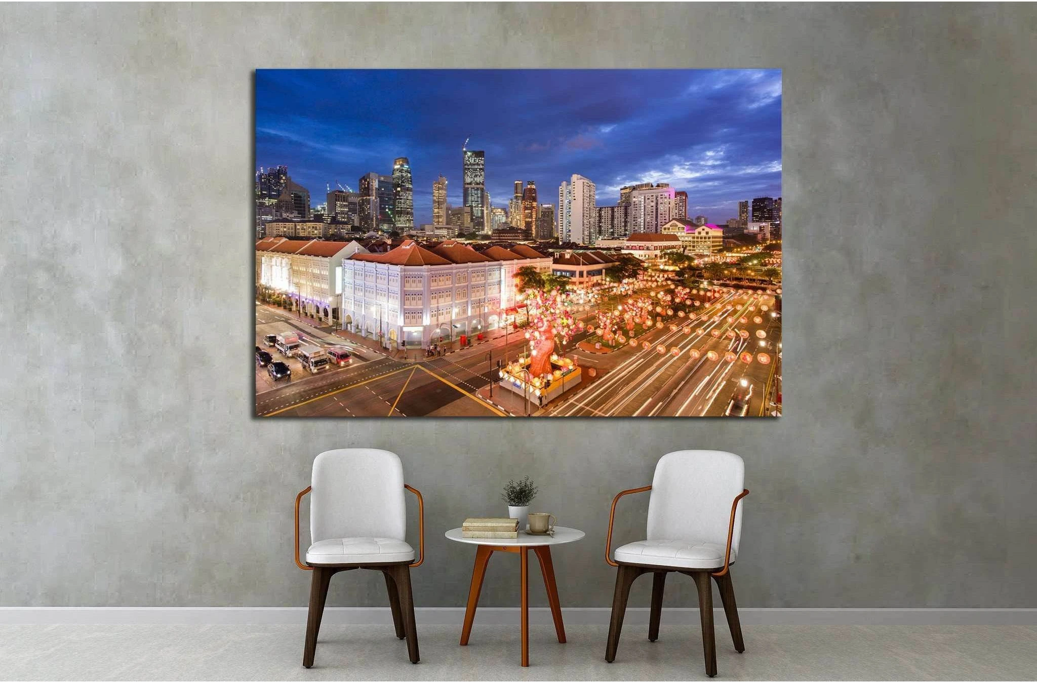 Singapore, Chinatown with Chinese New Year decoration №1646 Ready to Hang Canvas Print - Zellart Canvas Prints ALL_Products, s-1646