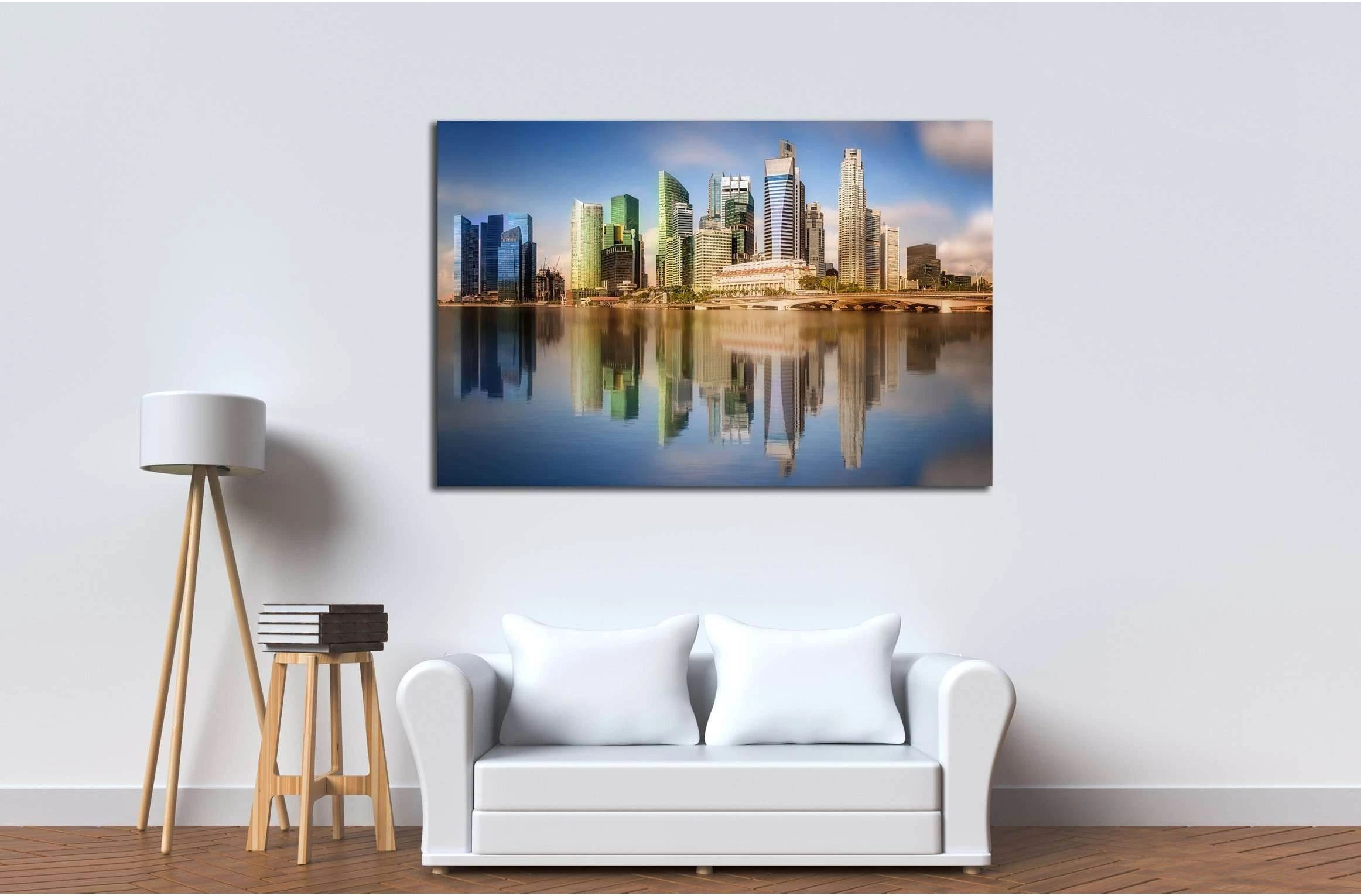 Singapore Skyline and view of skyscrapers on Marina Bay №2719 Ready to Hang Canvas Print - Zellart Canvas Prints ALL_Products, s-2719