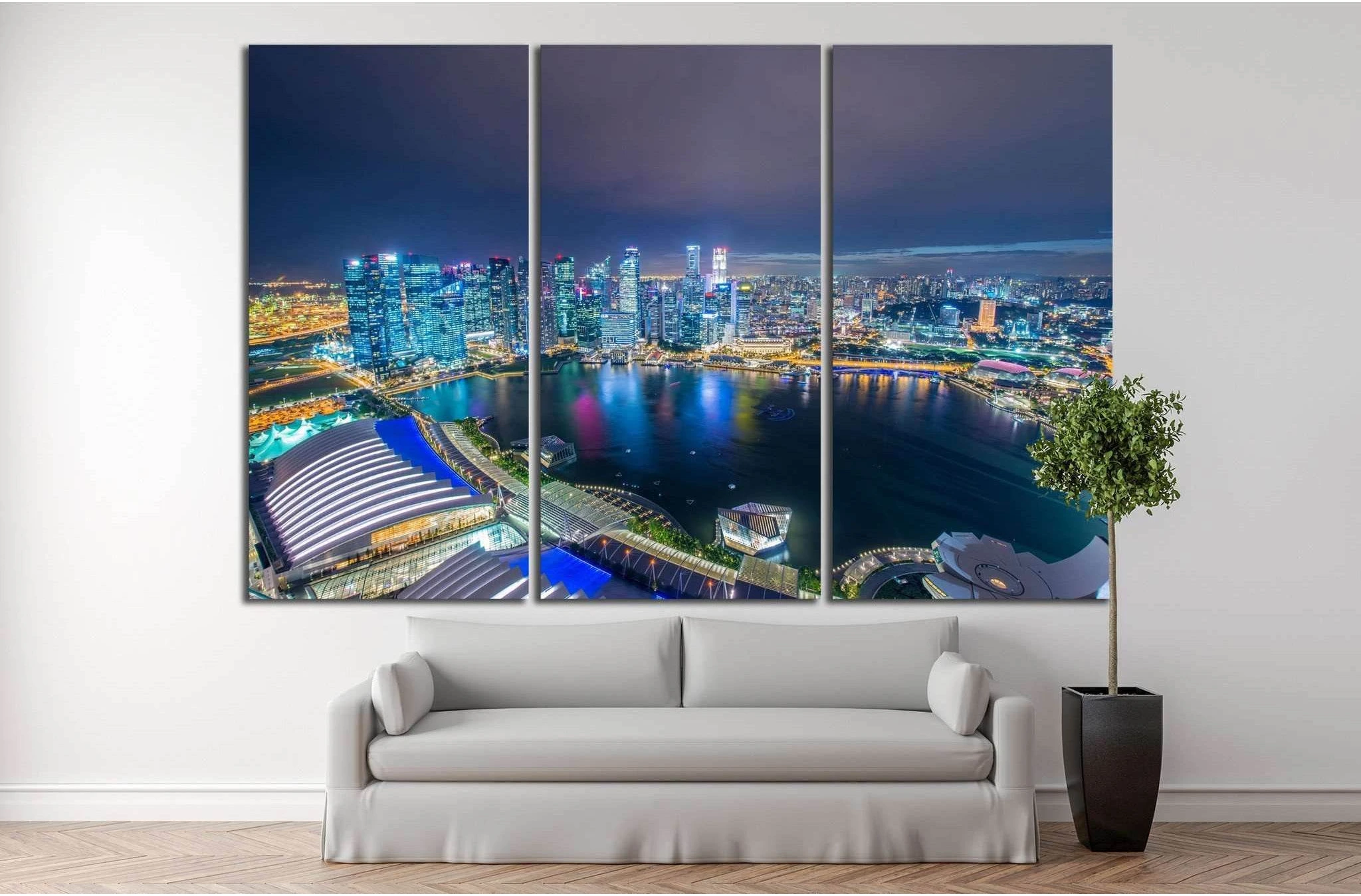 Singapore skyline downtown №1028 Ready to Hang Canvas Print - Zellart Canvas Prints ALL_Products, s-1028