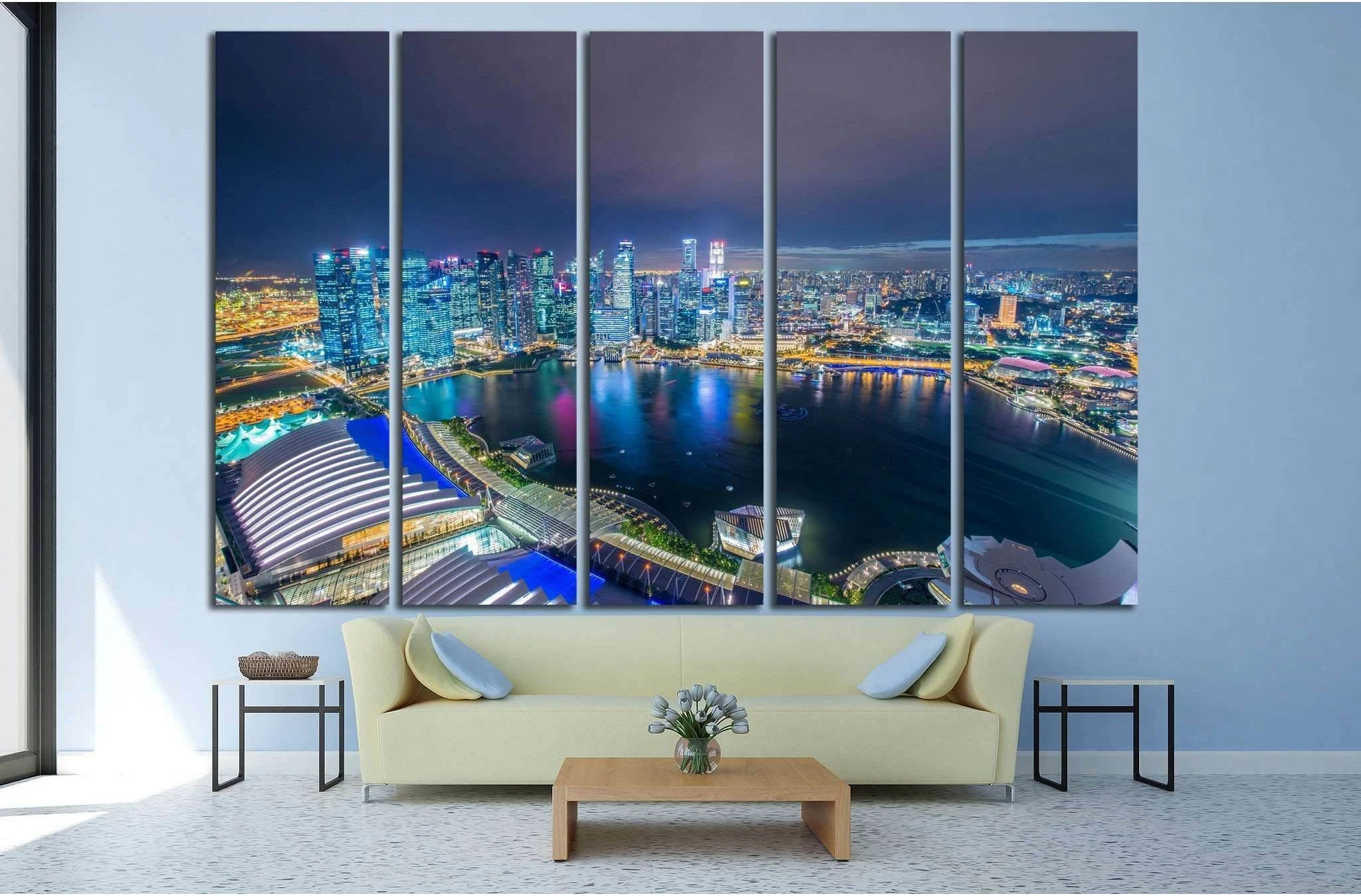Singapore skyline downtown №1028 Ready to Hang Canvas Print - Zellart Canvas Prints ALL_Products, s-1028