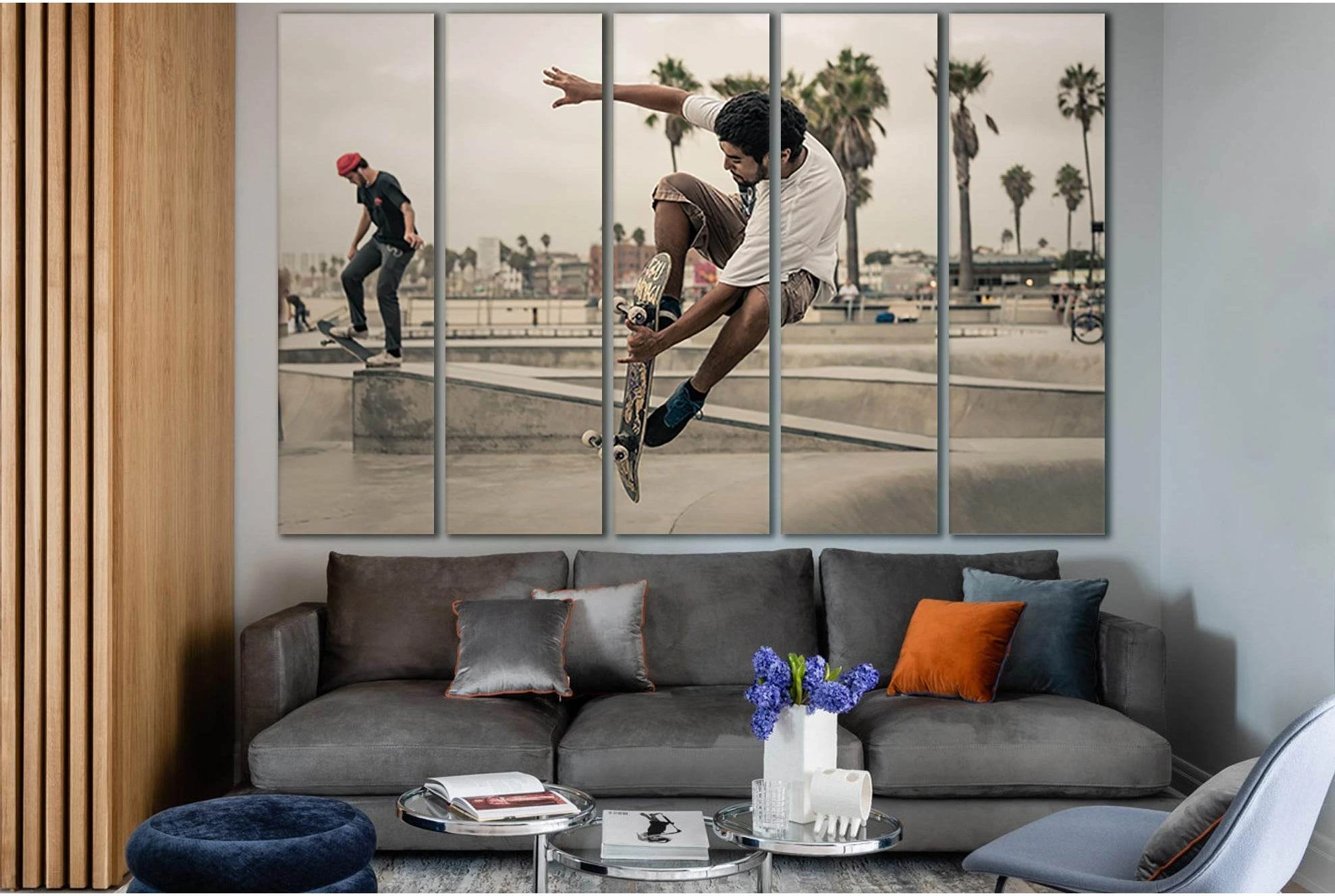 Skateboard Jump Men №SL901 Ready to Hang Canvas Print - Zellart Canvas Prints 0new, ALL_Products, Sports & Motivation
