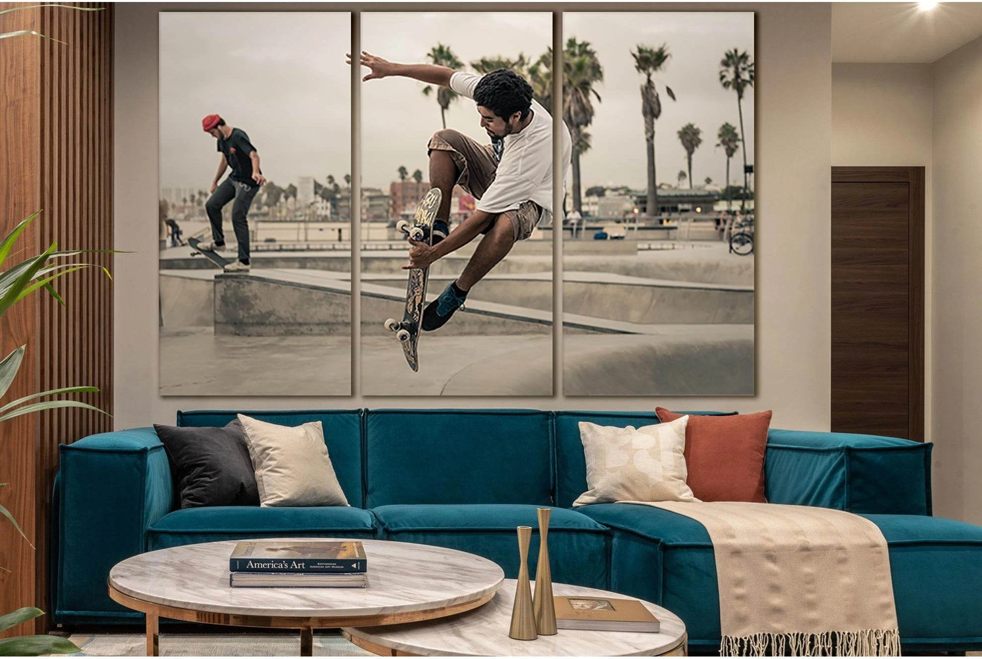 Skateboard Jump Men №SL901 Ready to Hang Canvas Print - Zellart Canvas Prints 0new, ALL_Products, Sports & Motivation
