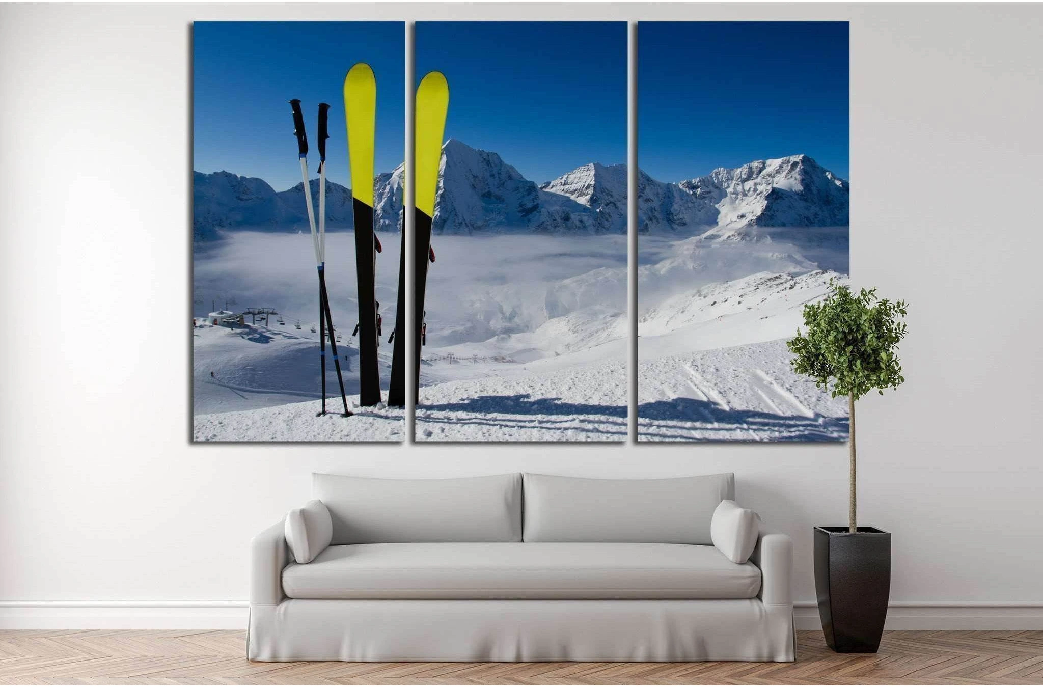 Ski in Snow №182 Ready to Hang Canvas Print - Zellart Canvas Prints ALL_Products, wd-182