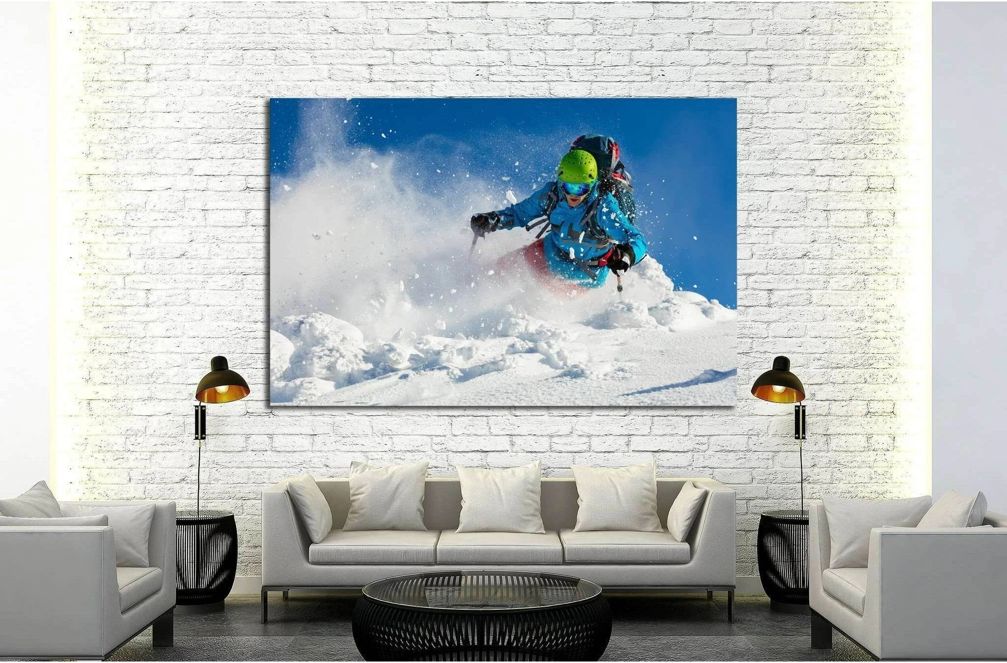 Skier №181 Ready to Hang Canvas Print - Zellart Canvas Prints ALL_Products, wd-181