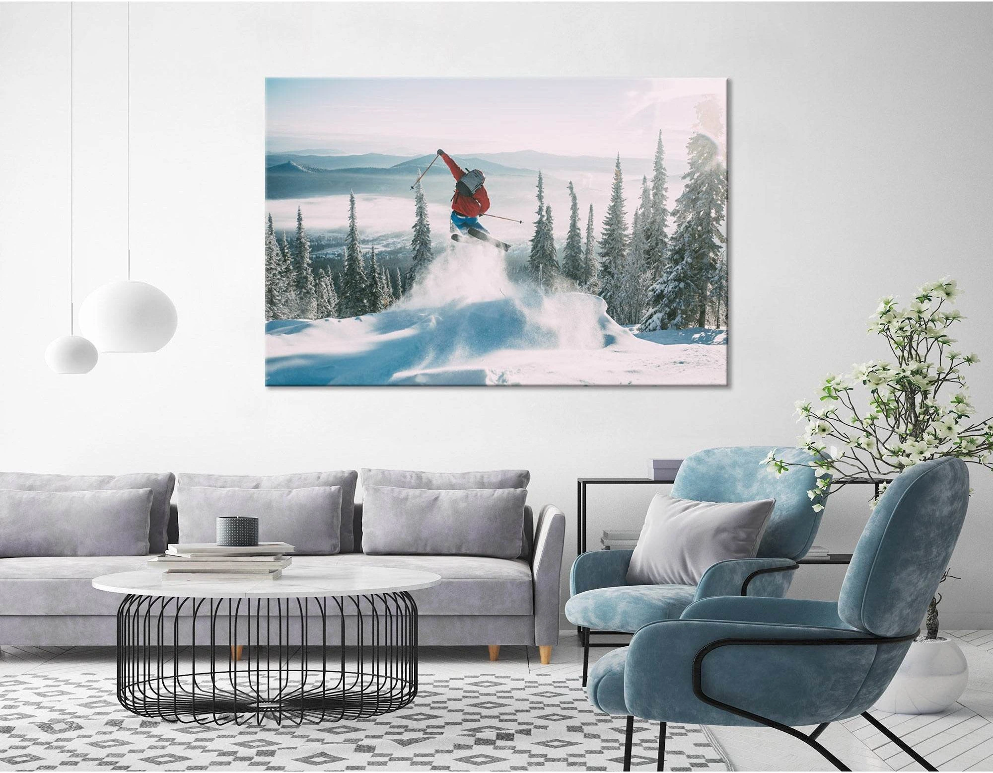 Skier Jump №04450 Ready to Hang Canvas Print - Zellart Canvas Prints ALL_Products