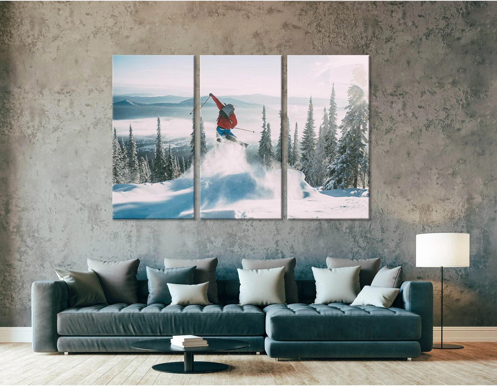 Skier Jump №04450 Ready to Hang Canvas Print - Zellart Canvas Prints ALL_Products