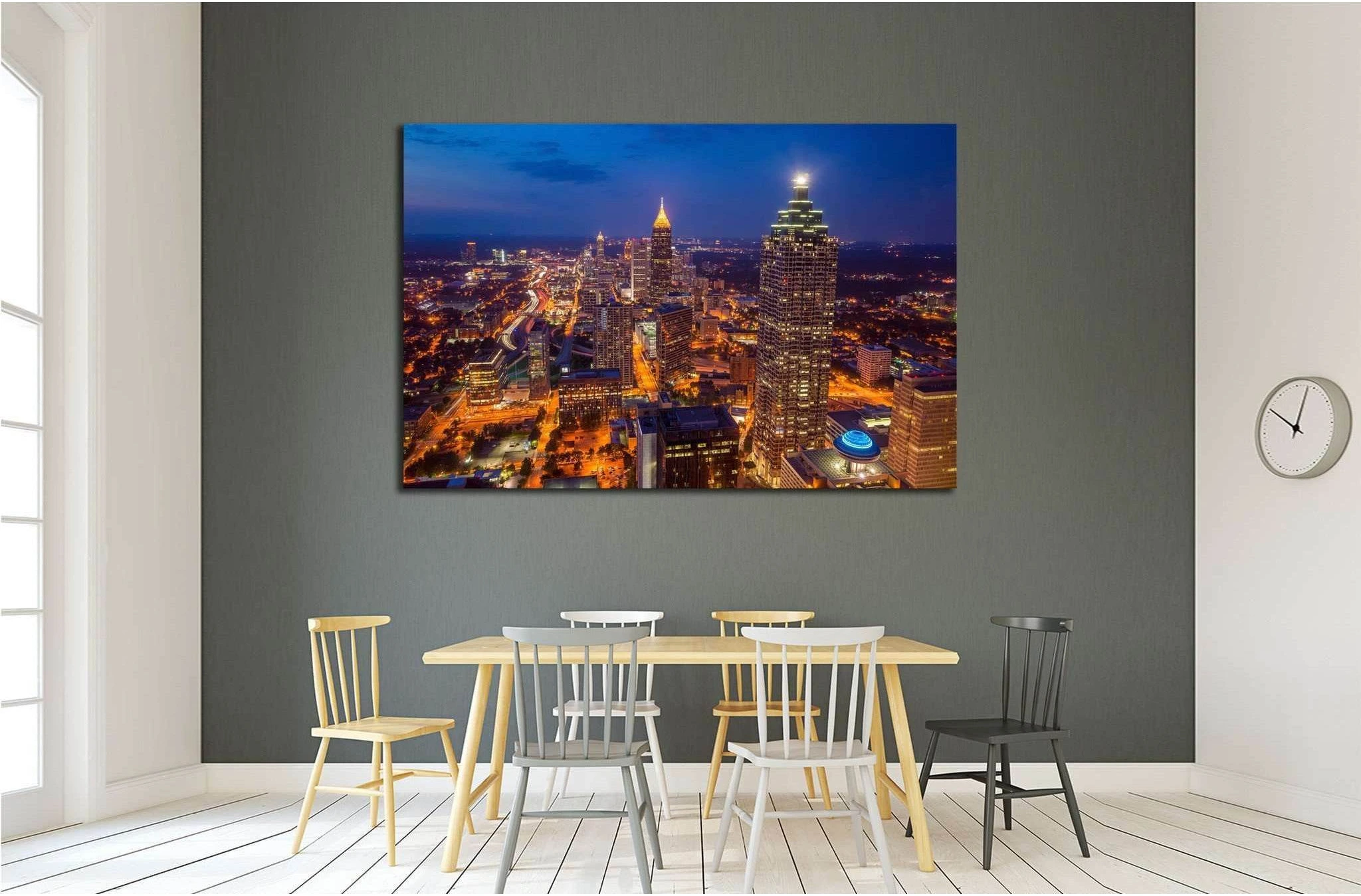 Skyline of downtown Atlanta, Georgia, USA №1632 Ready to Hang Canvas Print - Zellart Canvas Prints ALL_Products, s-1632
