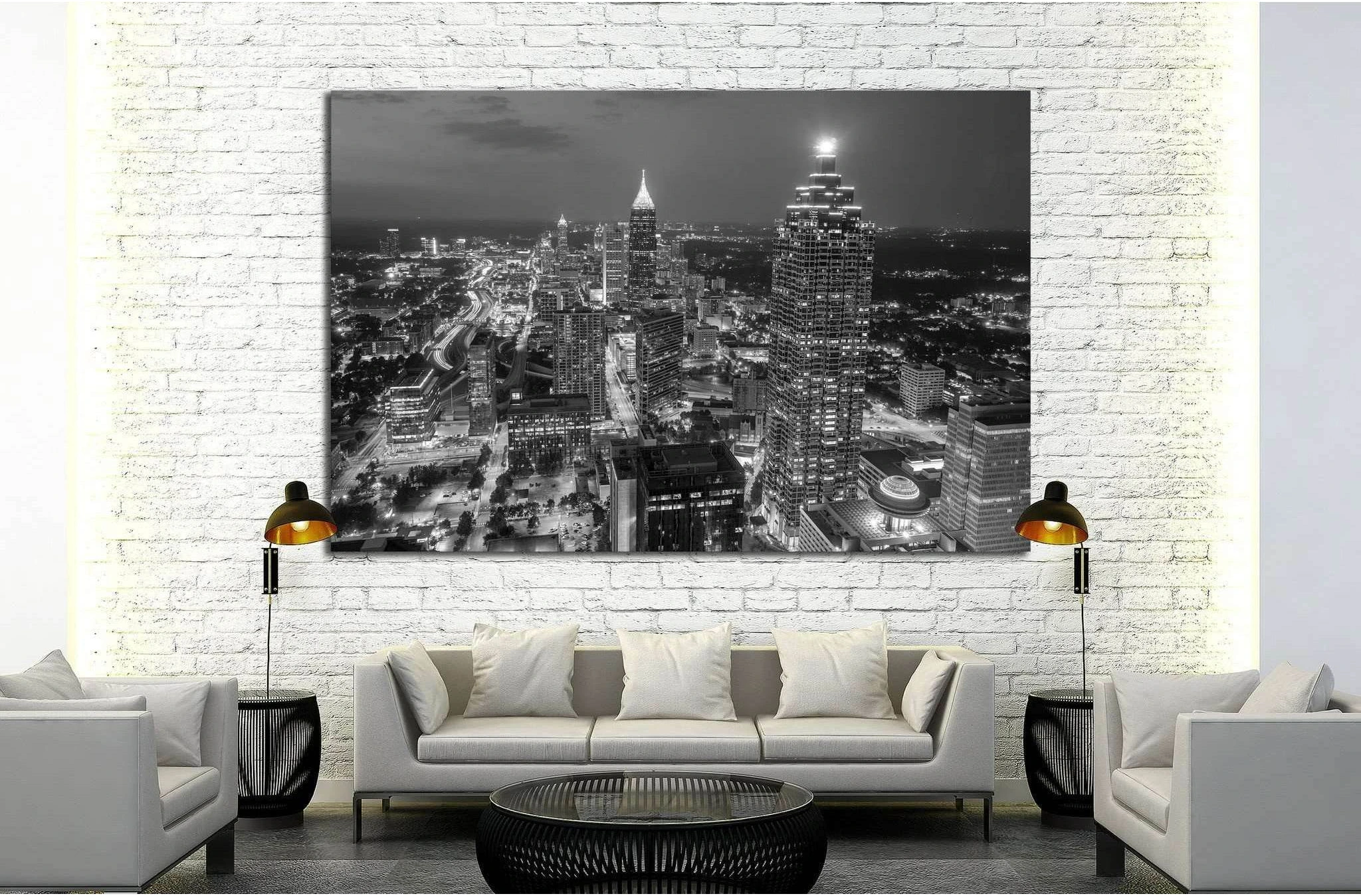 Skyline of downtown Atlanta, Georgia, USA №1685 Ready to Hang Canvas Print - Zellart Canvas Prints ALL_Products, s-1685