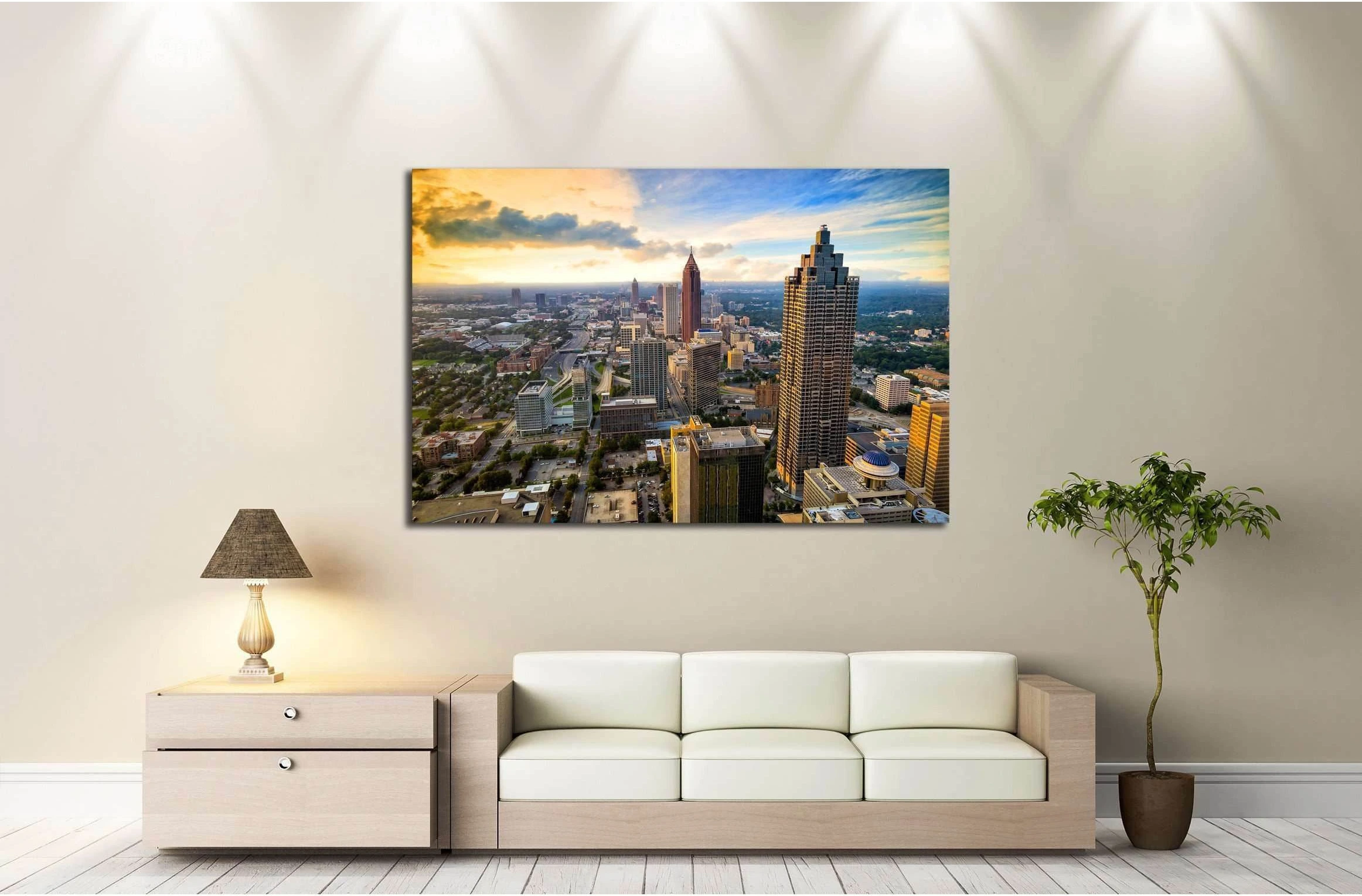 Skyline of downtown Atlanta, Georgia, USA №2322 Ready to Hang Canvas Print - Zellart Canvas Prints ALL_Products, s-2322