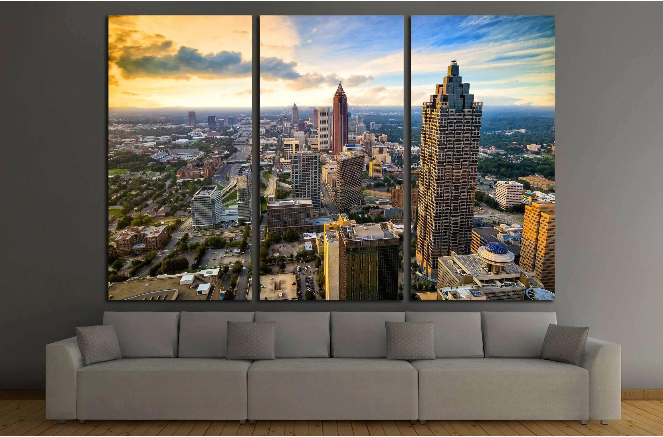 Skyline of downtown Atlanta, Georgia, USA №2322 Ready to Hang Canvas Print - Zellart Canvas Prints ALL_Products, s-2322