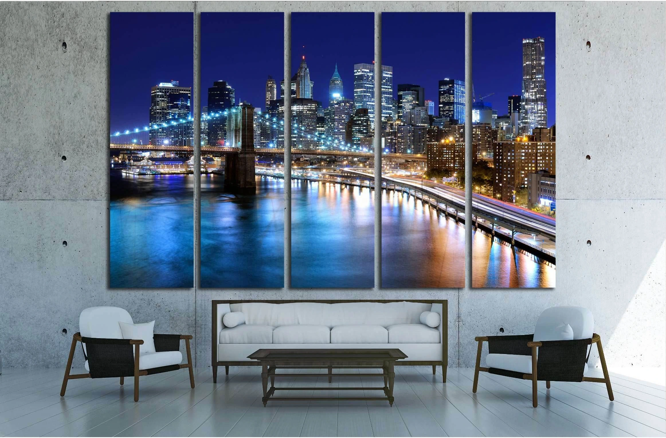 Skyline of downtown New York, New York, USA №2605 Ready to Hang Canvas Print - Zellart Canvas Prints 0_NY_ART, ALL_Products, s-2605