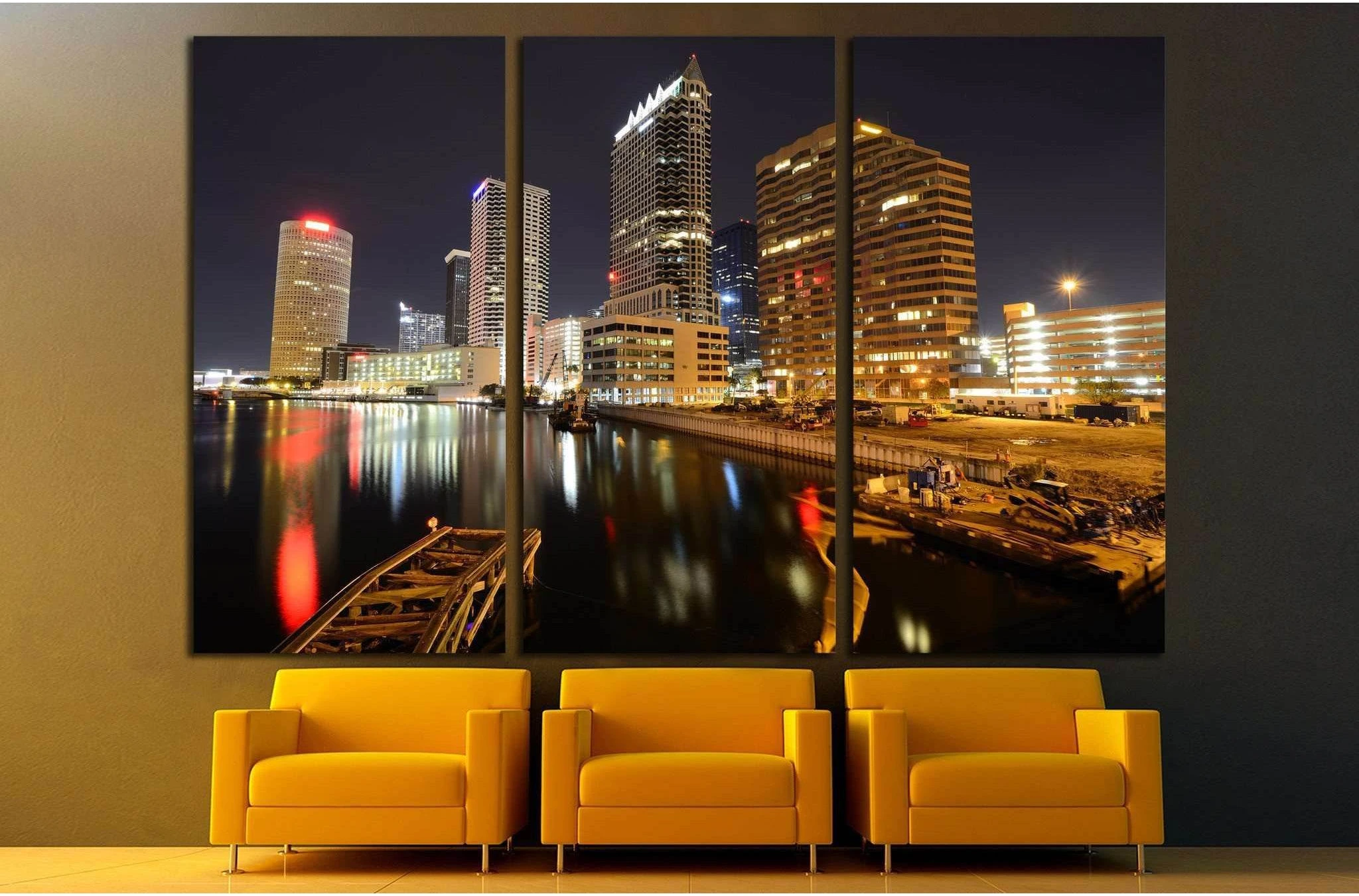 skyline of downtown Tampa, Florida №1667 Ready to Hang Canvas Print - Zellart Canvas Prints ALL_Products, s-1667