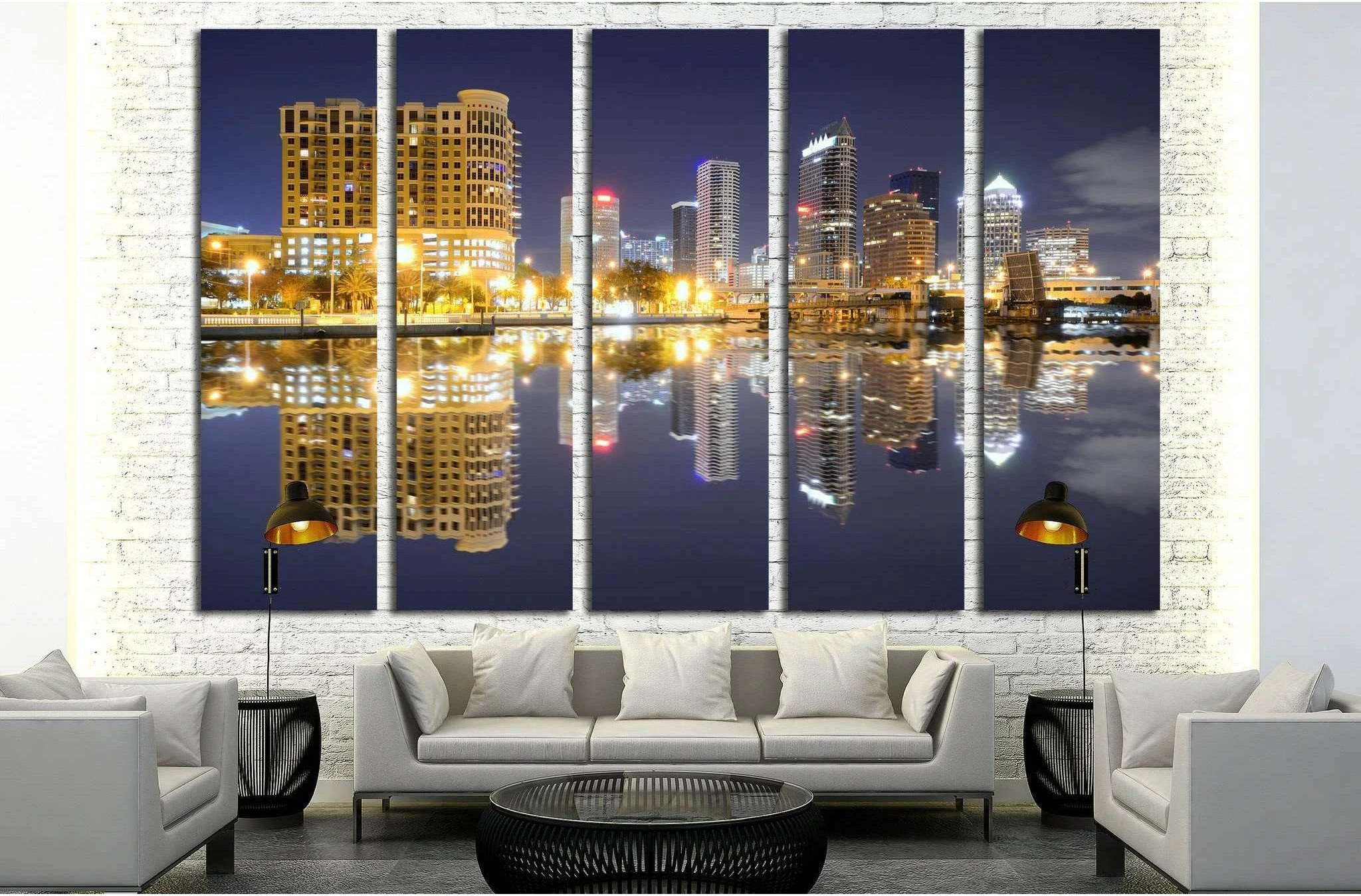 Skyline of downtown Tampa, Florida №1670 Ready to Hang Canvas Print - Zellart Canvas Prints ALL_Products, s-1670