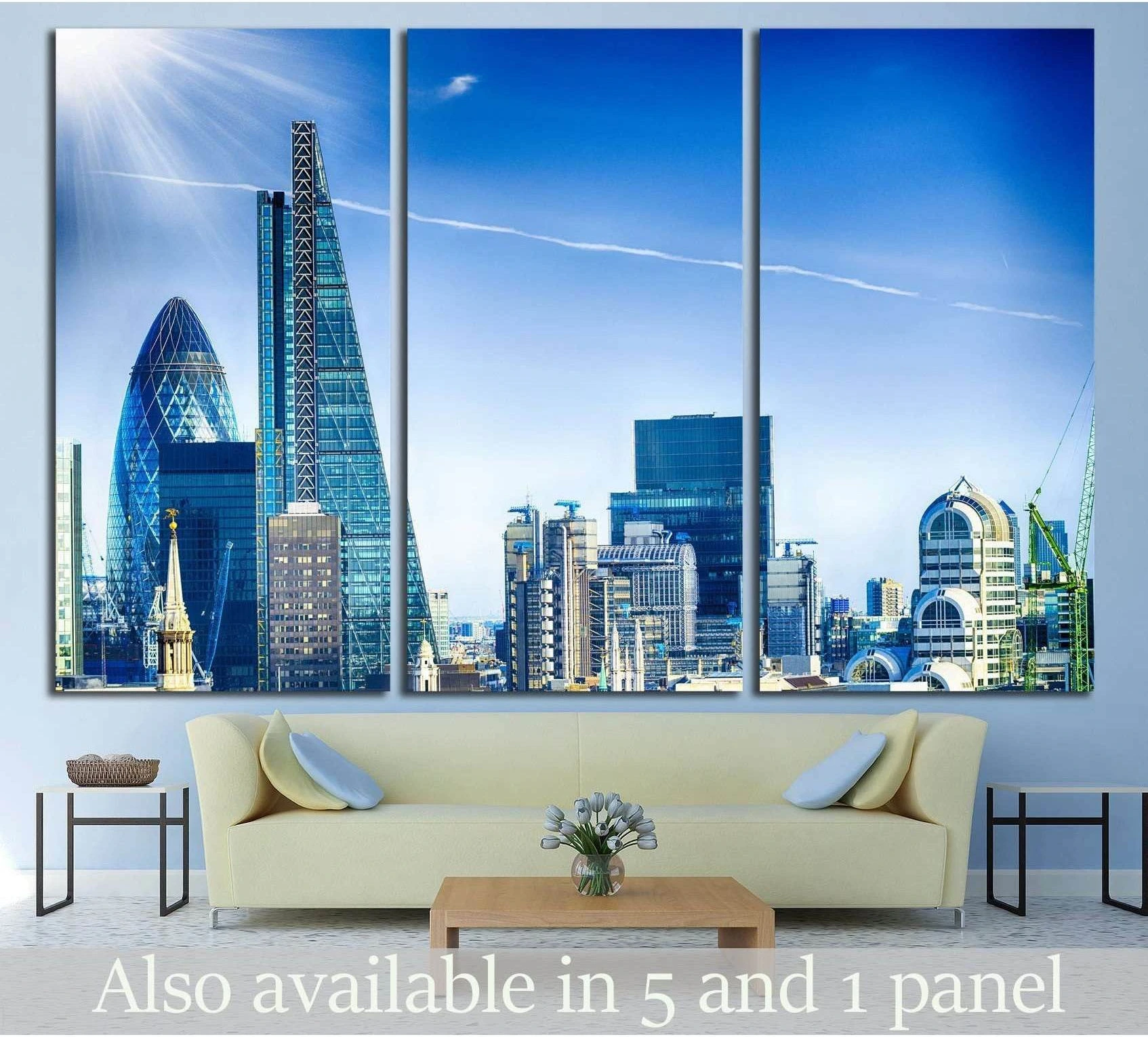 skyline of London №869 Ready to Hang Canvas Print - Zellart Canvas Prints ALL_Products, s-869