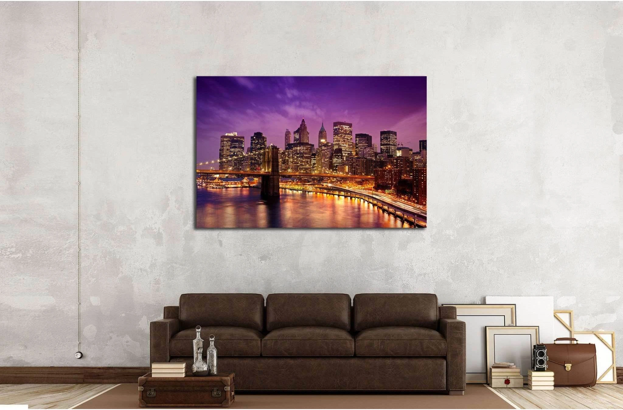 Skyline of New York №585 Ready to Hang Canvas Print - Zellart Canvas Prints 0_NY_ART, ALL_Products, s-585