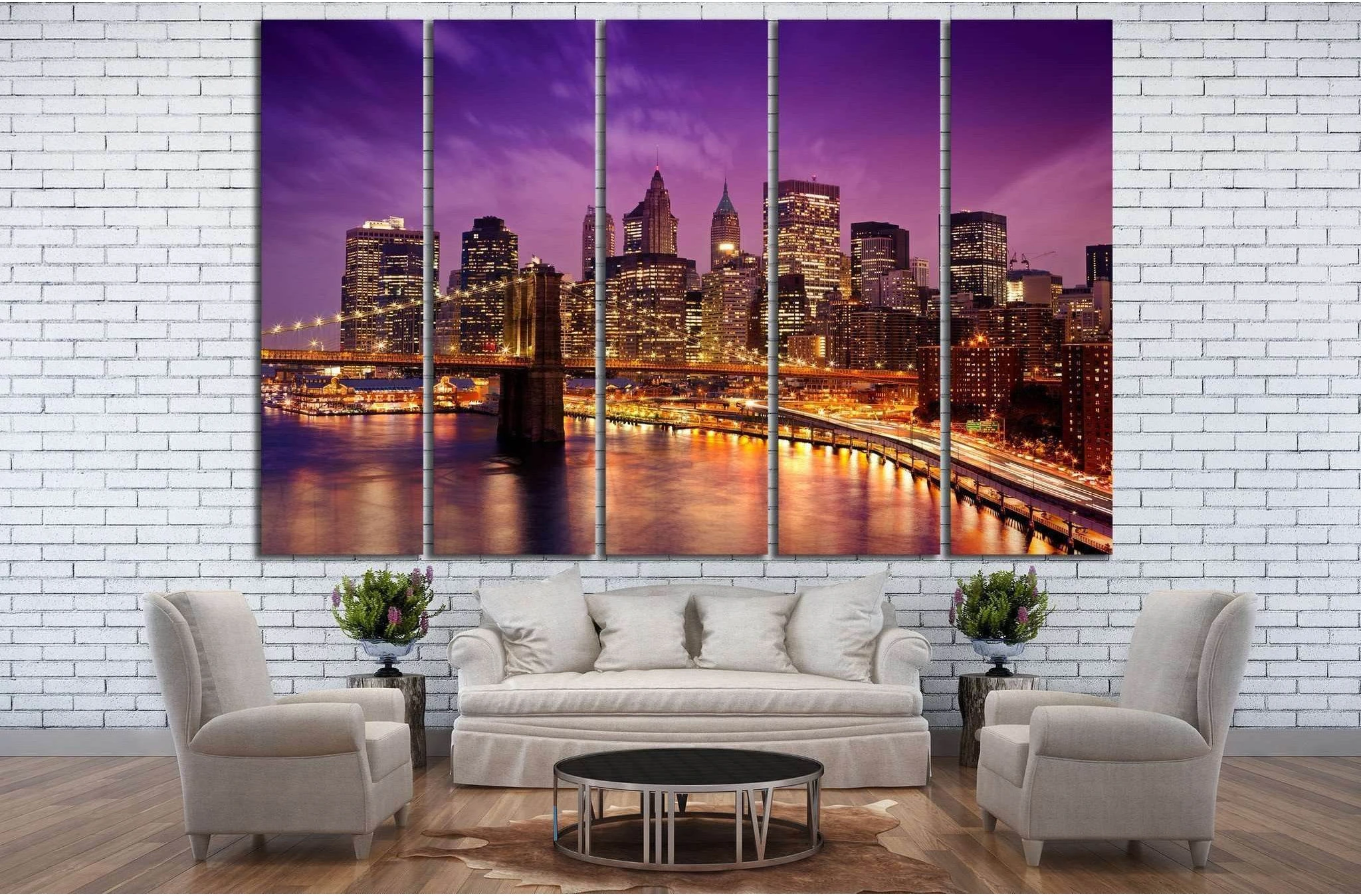 Skyline of New York №585 Ready to Hang Canvas Print - Zellart Canvas Prints 0_NY_ART, ALL_Products, s-585