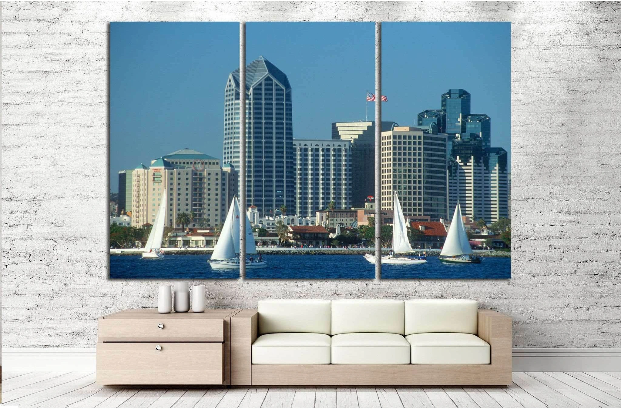 Skyline of San Diego, California №1011 Ready to Hang Canvas Print - Zellart Canvas Prints ALL_Products, s-1011