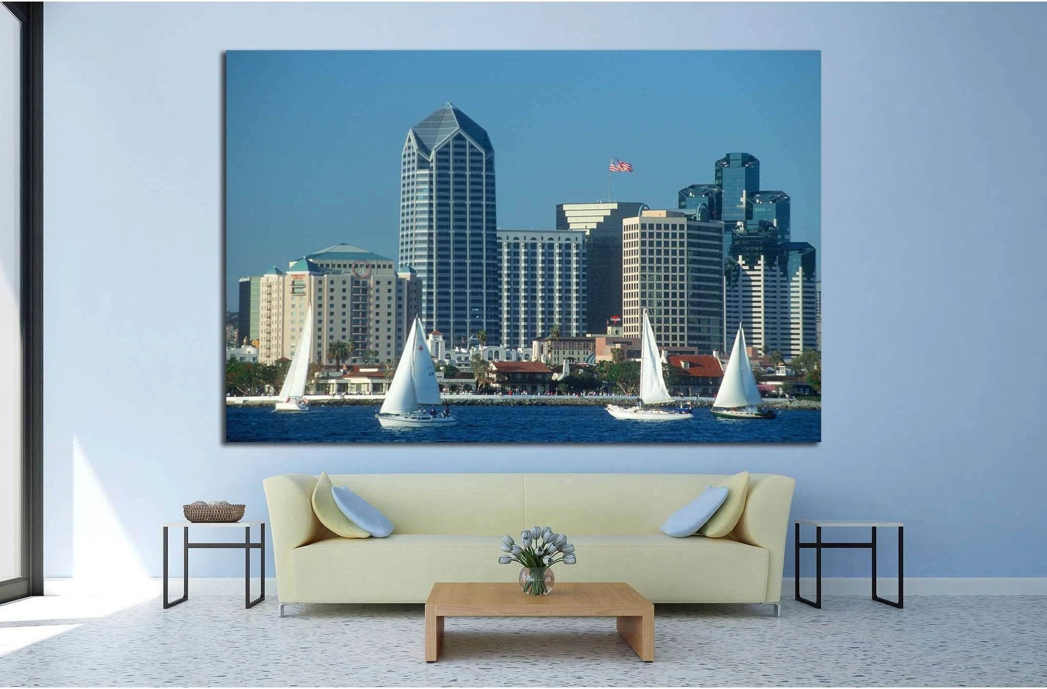 Skyline of San Diego, California №1011 Ready to Hang Canvas Print - Zellart Canvas Prints ALL_Products, s-1011