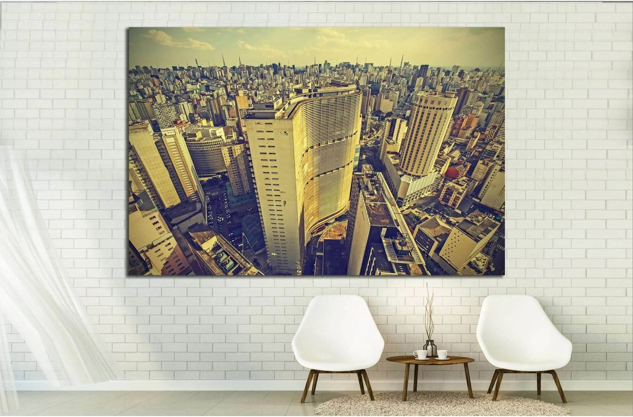 Skyline of Sao Paulo downtown, Brazil №1519 Ready to Hang Canvas Print - Zellart Canvas Prints ALL_Products, s-1519