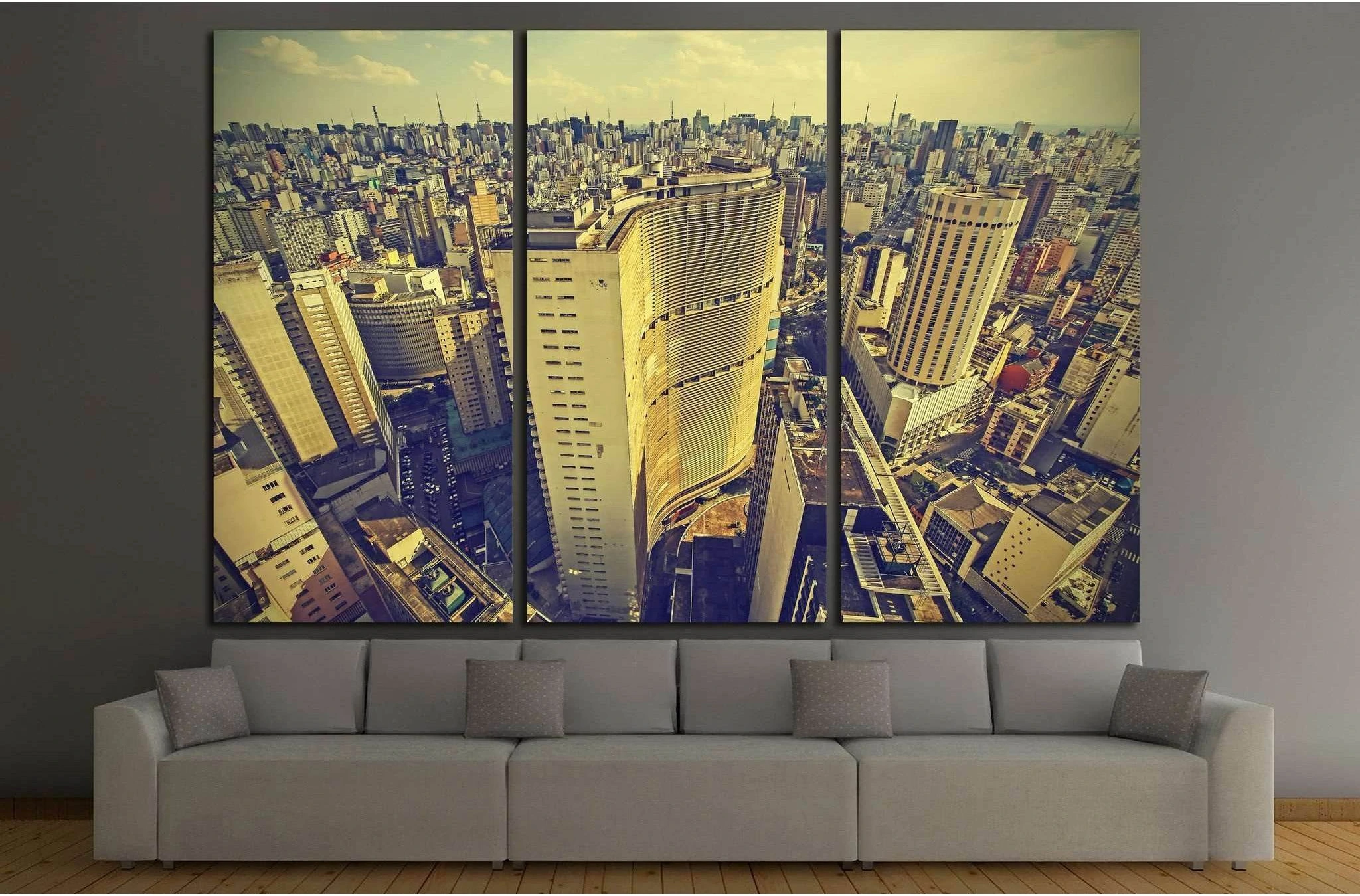 Skyline of Sao Paulo downtown, Brazil №1519 Ready to Hang Canvas Print - Zellart Canvas Prints ALL_Products, s-1519