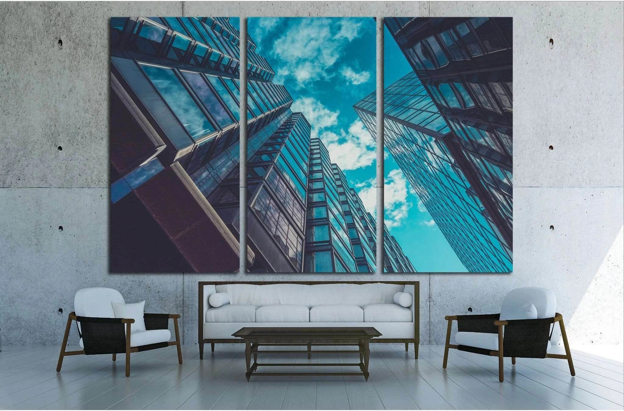 Skyscraper Buildings and Sky View №1578 Ready to Hang Canvas Print - Zellart Canvas Prints ALL_Products, s-1578