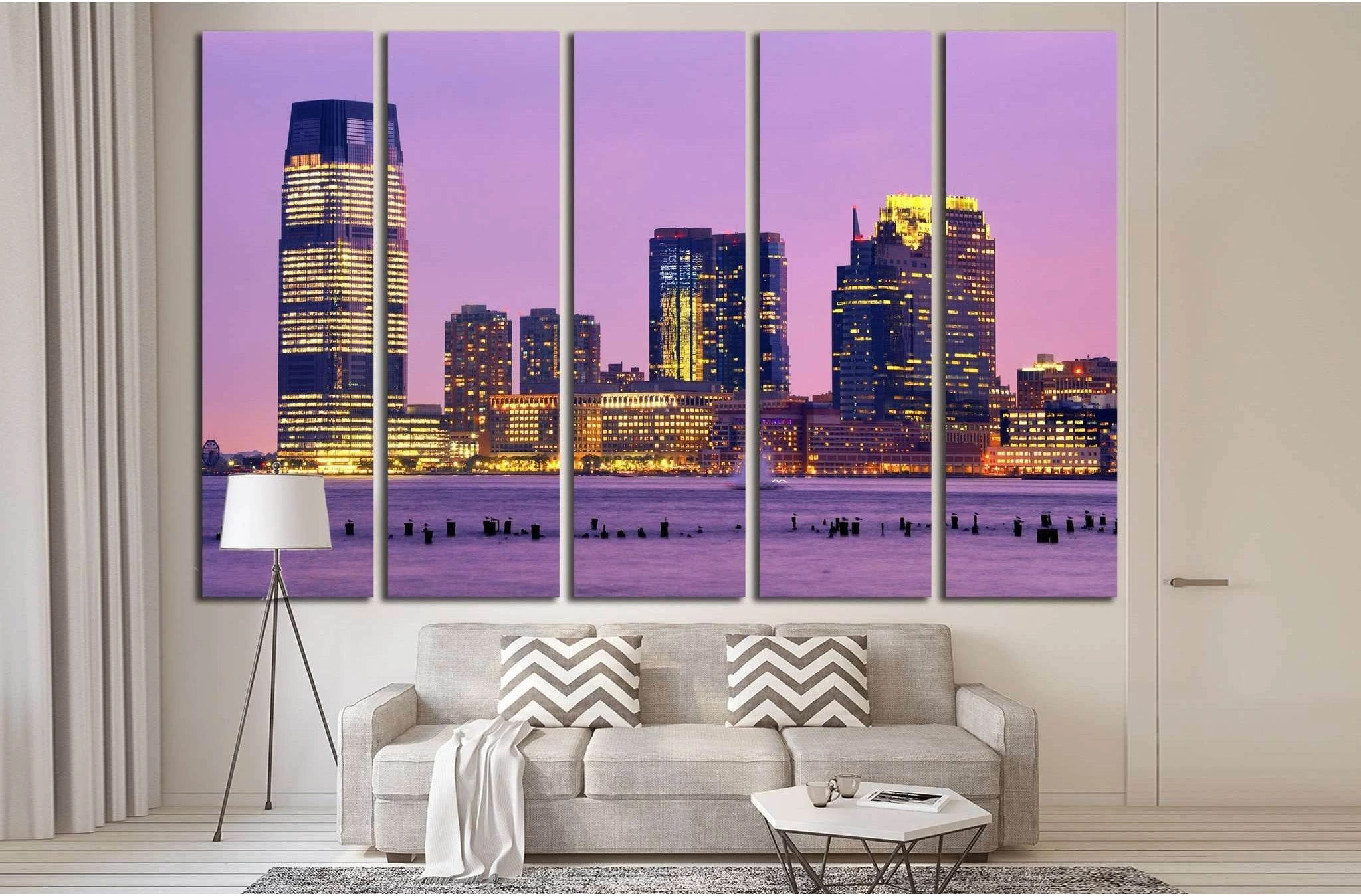 Skyscrapers at Exchange Place in Jersey City, New Jersey №1668 Ready to Hang Canvas Print - Zellart Canvas Prints ALL_Products, s-1668