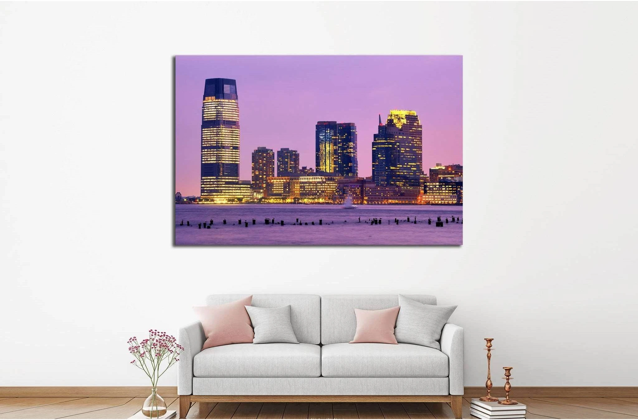 Skyscrapers at Exchange Place in Jersey City, New Jersey №1668 Ready to Hang Canvas Print - Zellart Canvas Prints ALL_Products, s-1668