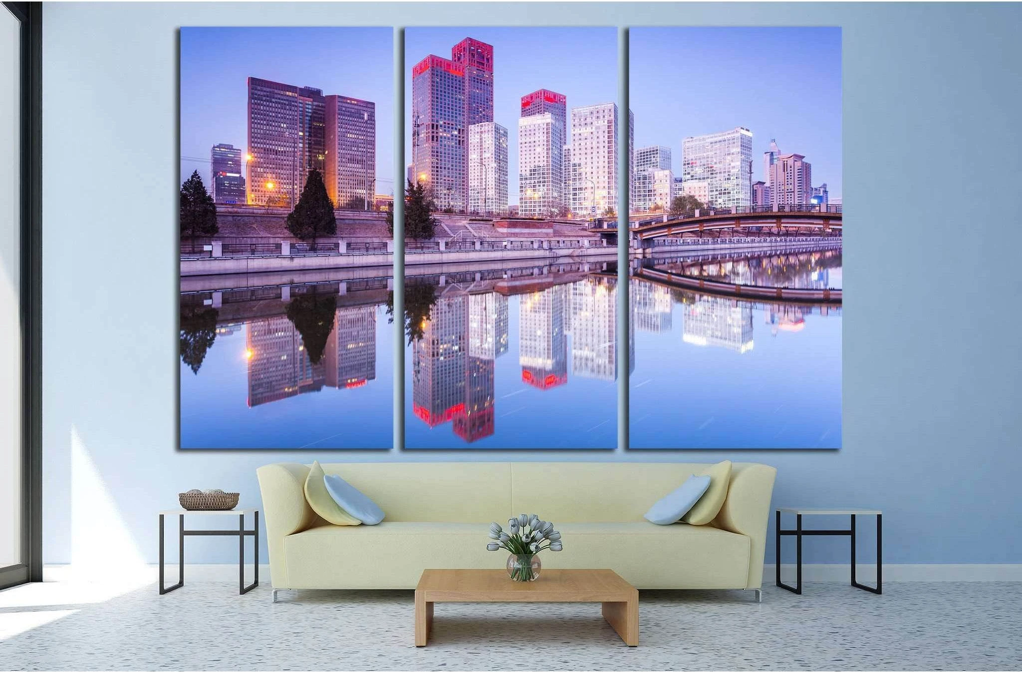 Skyscrapers, downtown Beijing at sunset №1516 Ready to Hang Canvas Print - Zellart Canvas Prints ALL_Products, s-1516