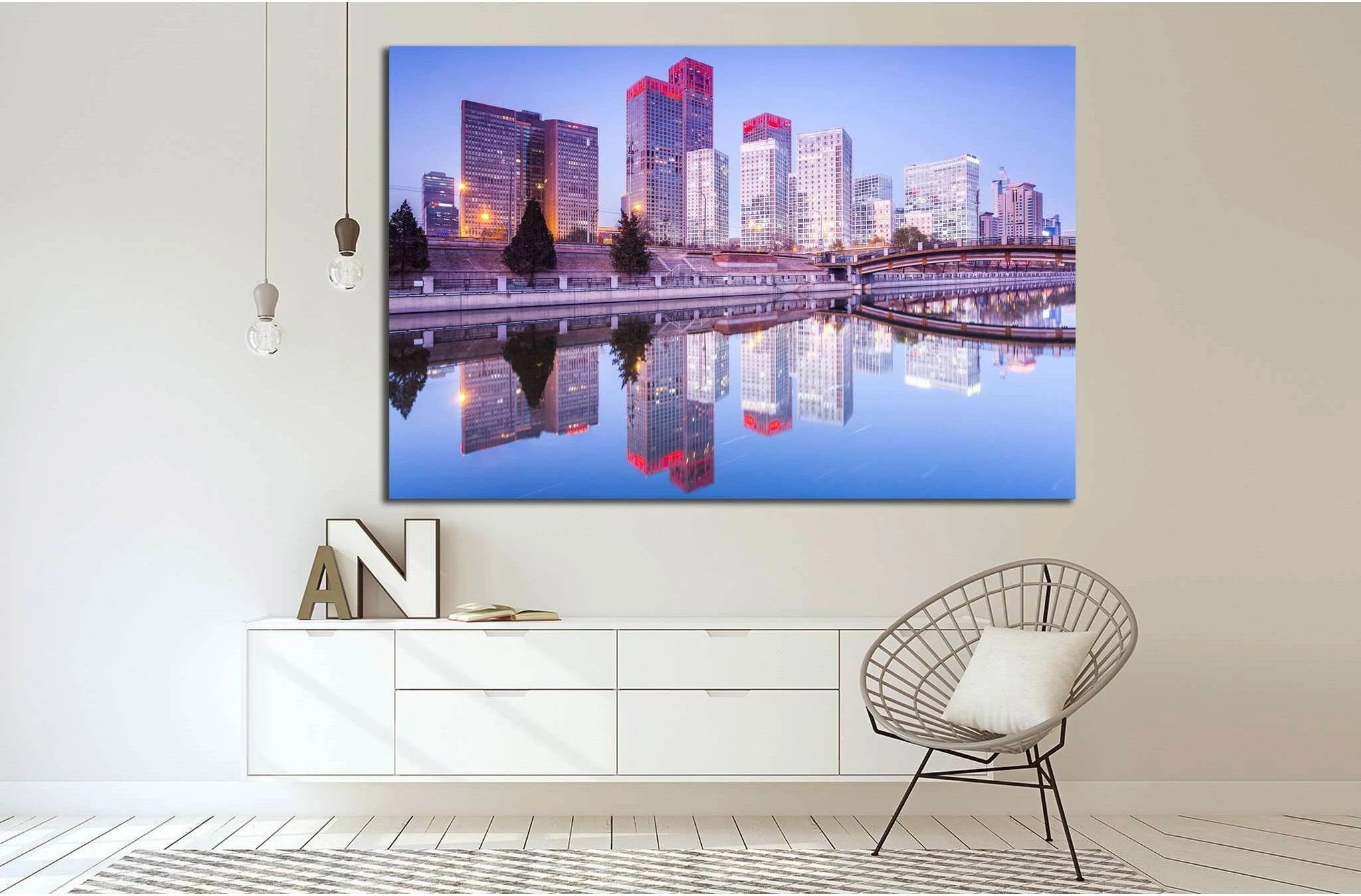 Skyscrapers, downtown Beijing at sunset №1516 Ready to Hang Canvas Print - Zellart Canvas Prints ALL_Products, s-1516