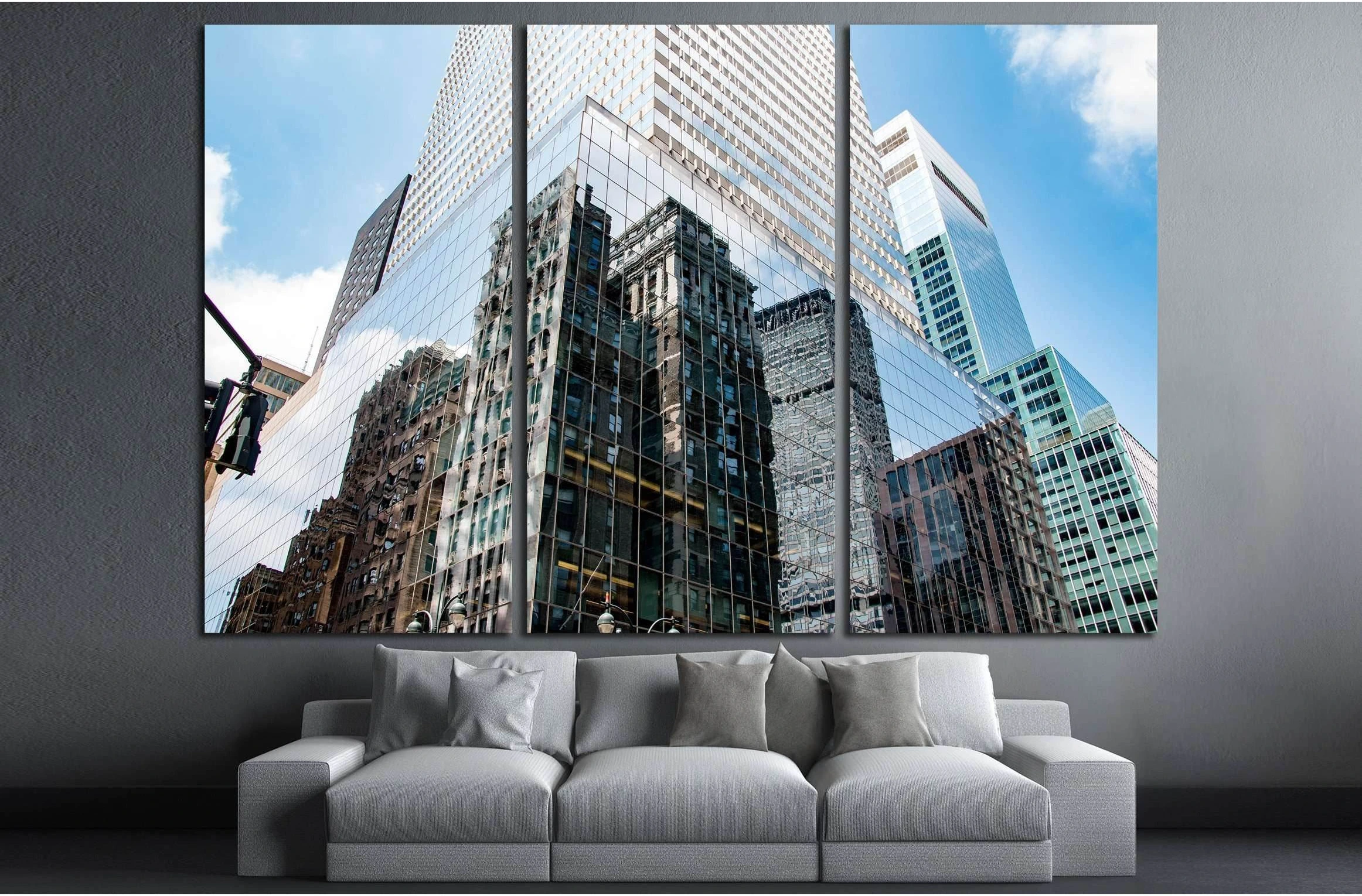 Skyscrapers in Lower Manhattan, New York City, United States №2723 Ready to Hang Canvas Print - Zellart Canvas Prints 0_NY_ART, ALL_Products, s-2723
