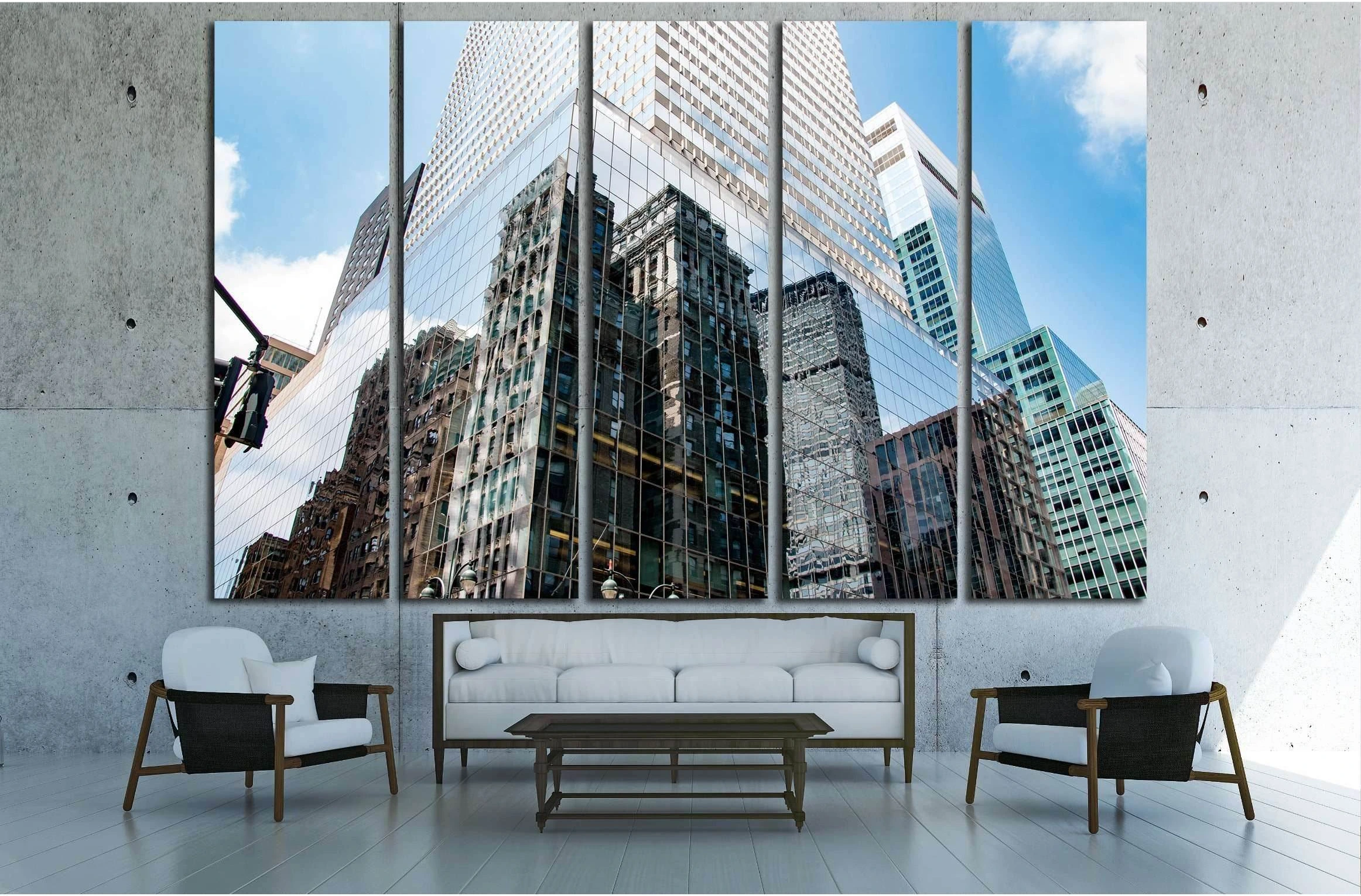 Skyscrapers in Lower Manhattan, New York City, United States №2723 Ready to Hang Canvas Print - Zellart Canvas Prints 0_NY_ART, ALL_Products, s-2723