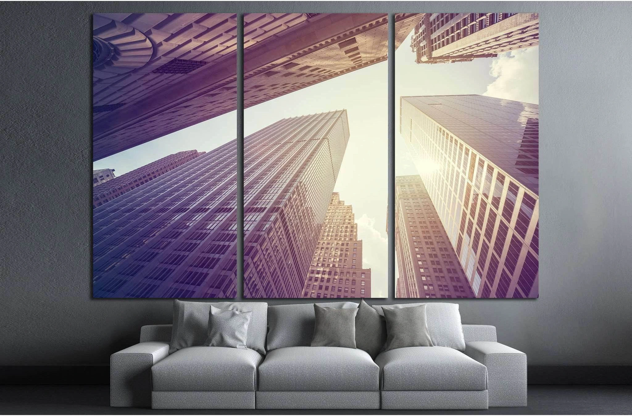skyscrapers in Manhattan №867 Ready to Hang Canvas Print - Zellart Canvas Prints 0_NY_ART, ALL_Products, s-867