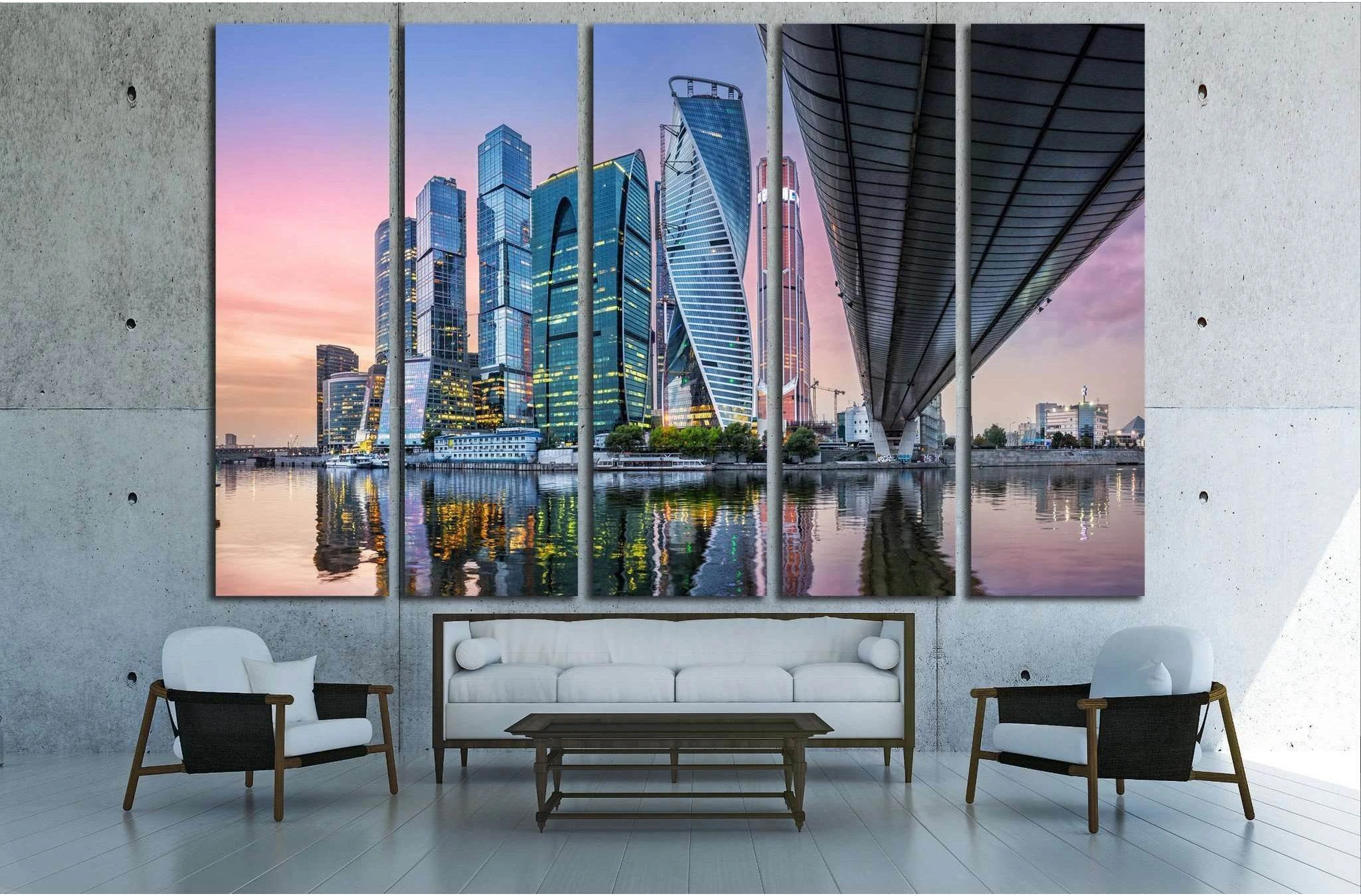 Skyscrapers in Moscow-City №1560 Ready to Hang Canvas Print - Zellart Canvas Prints ALL_Products, s-1560
