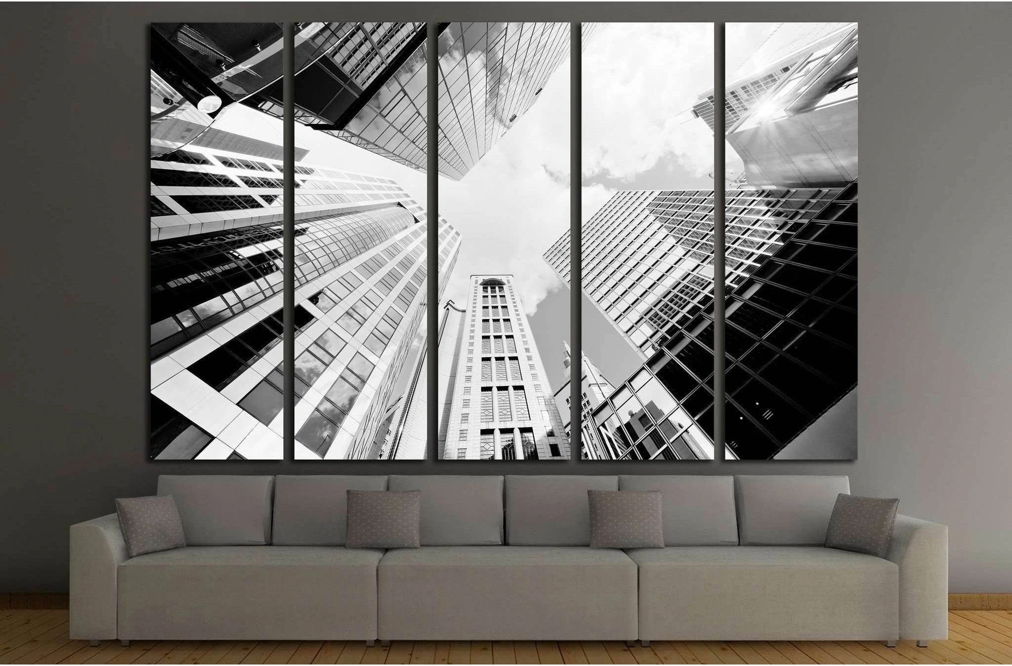 Skyscrapers shot with perspective №1545 Ready to Hang Canvas Print - Zellart Canvas Prints ALL_Products, s-1545