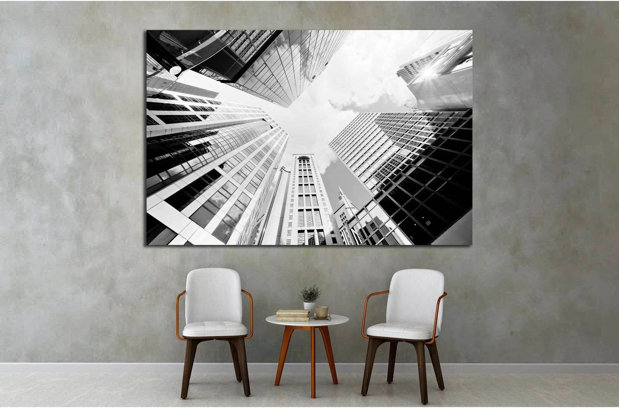 Skyscrapers shot with perspective №1545 Ready to Hang Canvas Print - Zellart Canvas Prints ALL_Products, s-1545