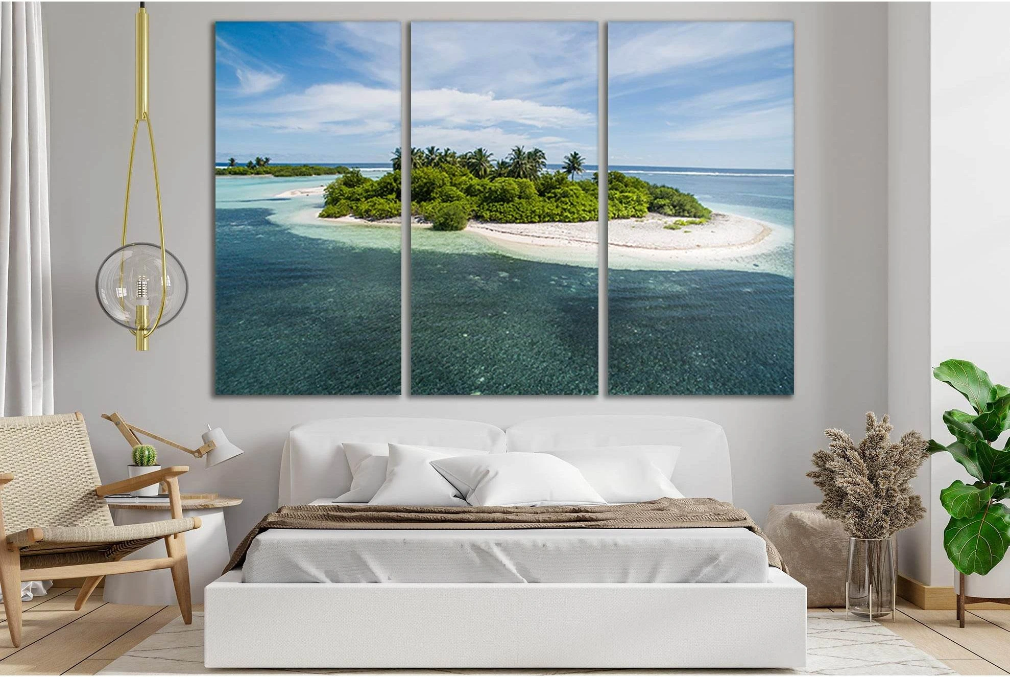 Small Tropical Island №SL93 Ready to Hang Canvas Print - Zellart Canvas Prints 0new, ALL_Products, Beach Ocean & Waves