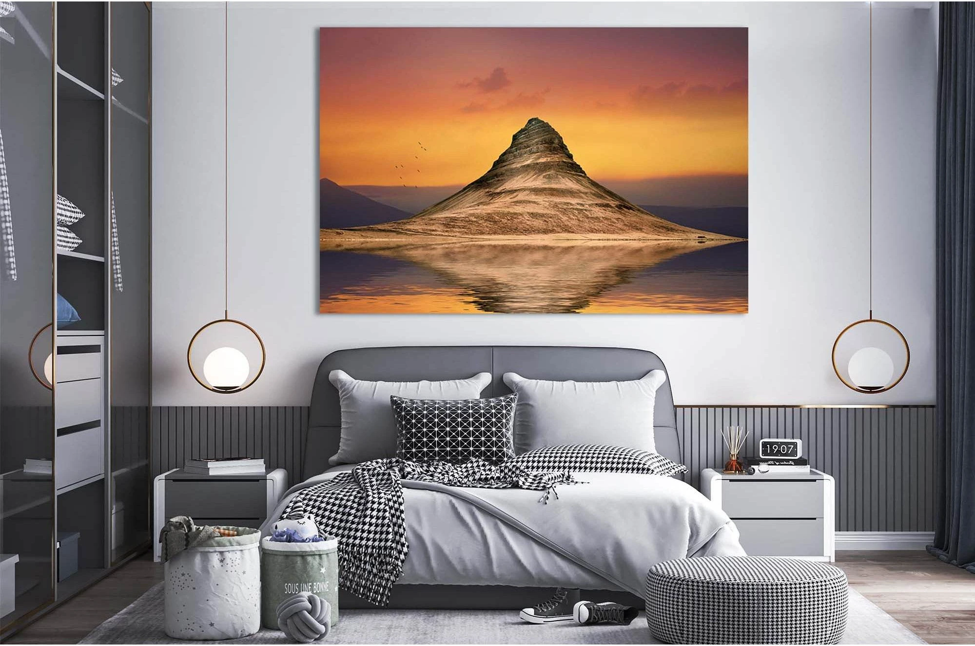 Snaefellsjokull national park №D1215 Ready to Hang Canvas Print - Zellart Canvas Prints 0new, ALL_Products, Sunrise & sunset wall art