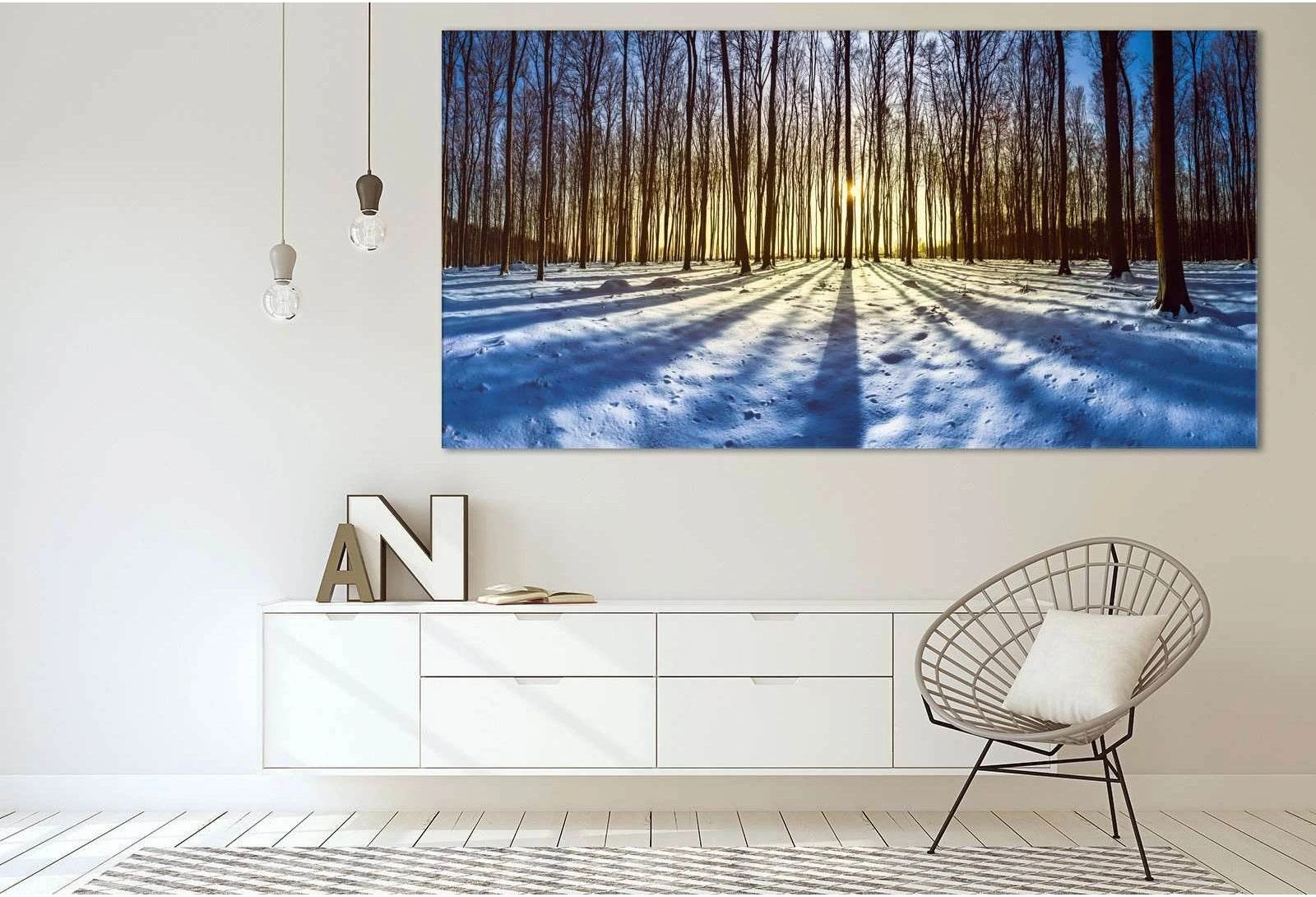 Snow and Trees №3011 Ready to Hang Canvas Print - Zellart Canvas Prints ALL_Products, z-3011