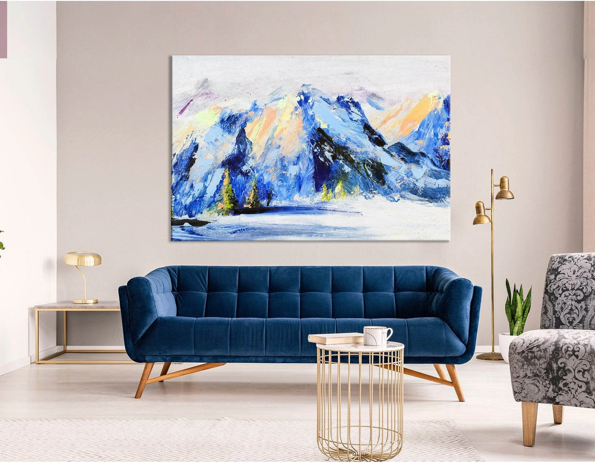 Snow-capped Mountains Abstract №04253 Ready to Hang Canvas Print - Zellart Canvas Prints ALL_Products