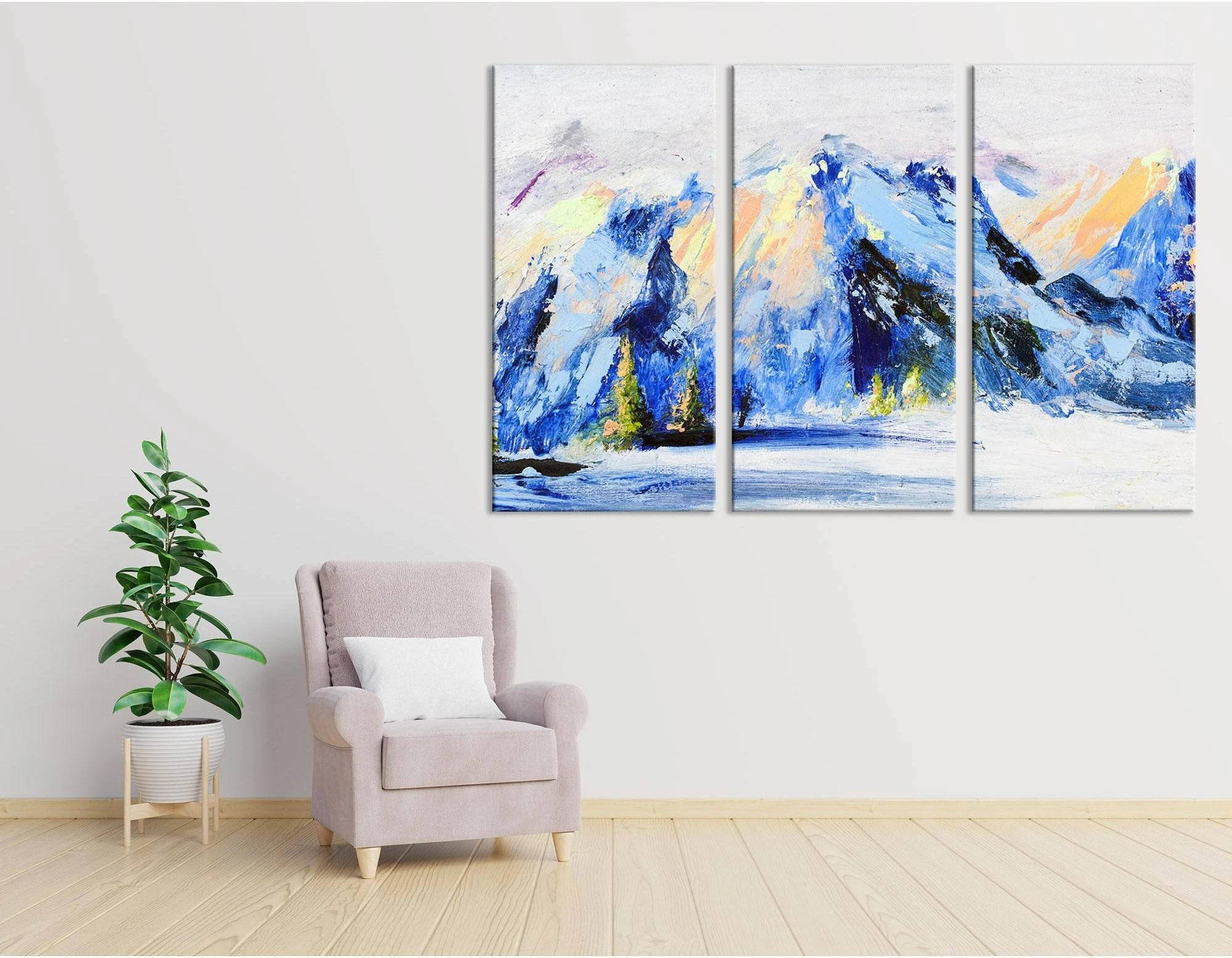 Snow-capped Mountains Abstract №04253 Ready to Hang Canvas Print - Zellart Canvas Prints ALL_Products