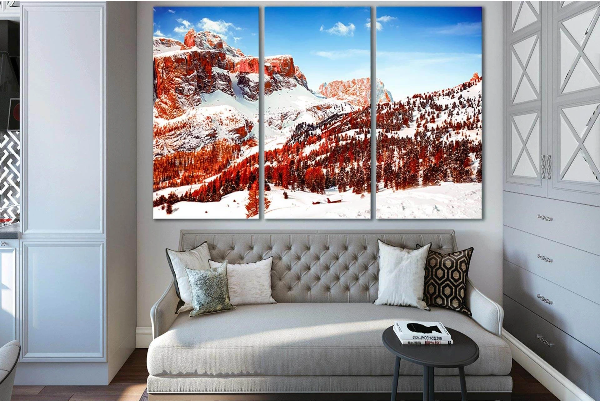 Snow Capped Mountains №SL1599 Ready to Hang Canvas Print - Zellart Canvas Prints 0new, ALL_Products, Mountains Wall Art, Nature Wall Art