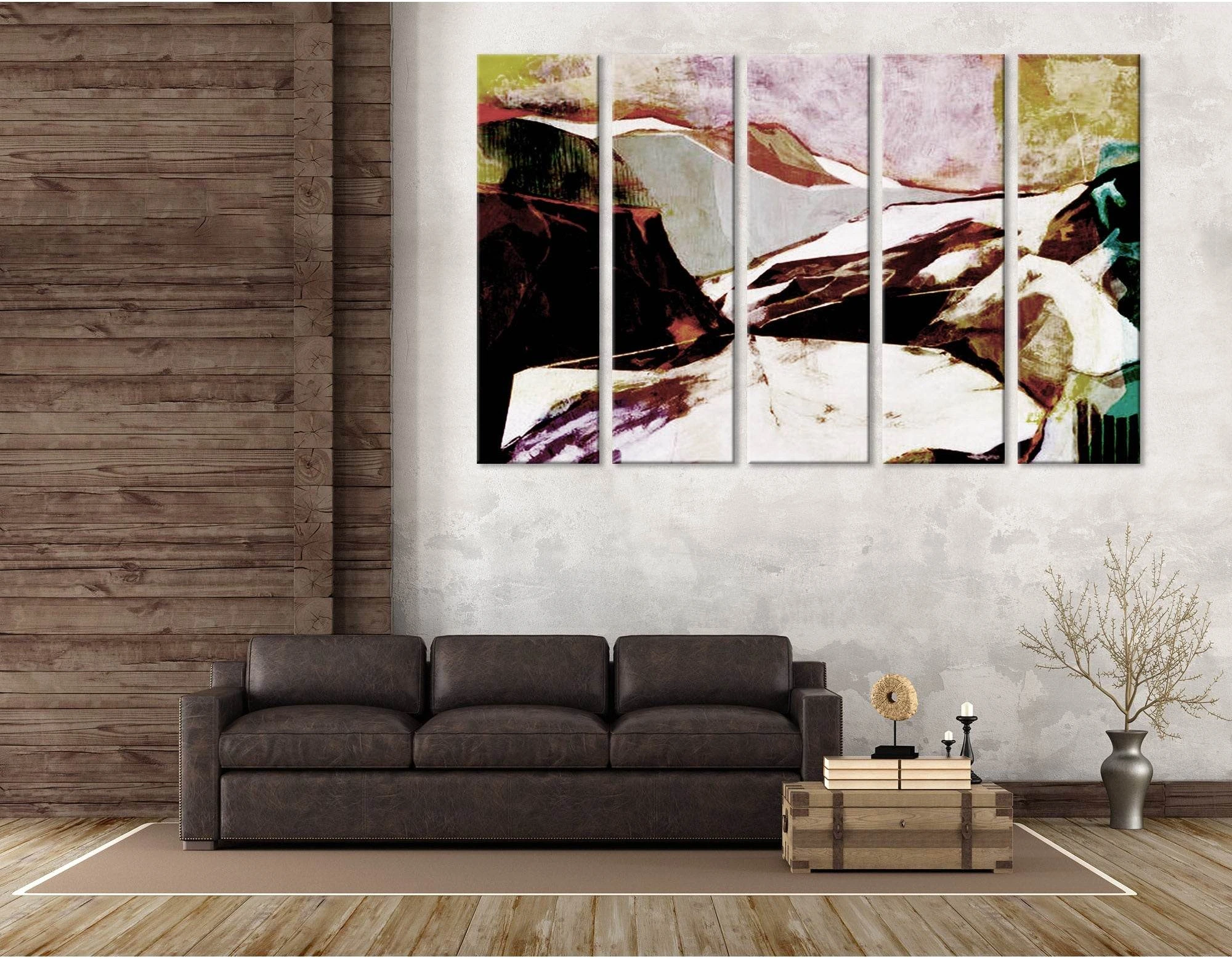 Snow Mountain Peaks Abstract №04323 Ready to Hang Canvas Print - Zellart Canvas Prints ALL_Products