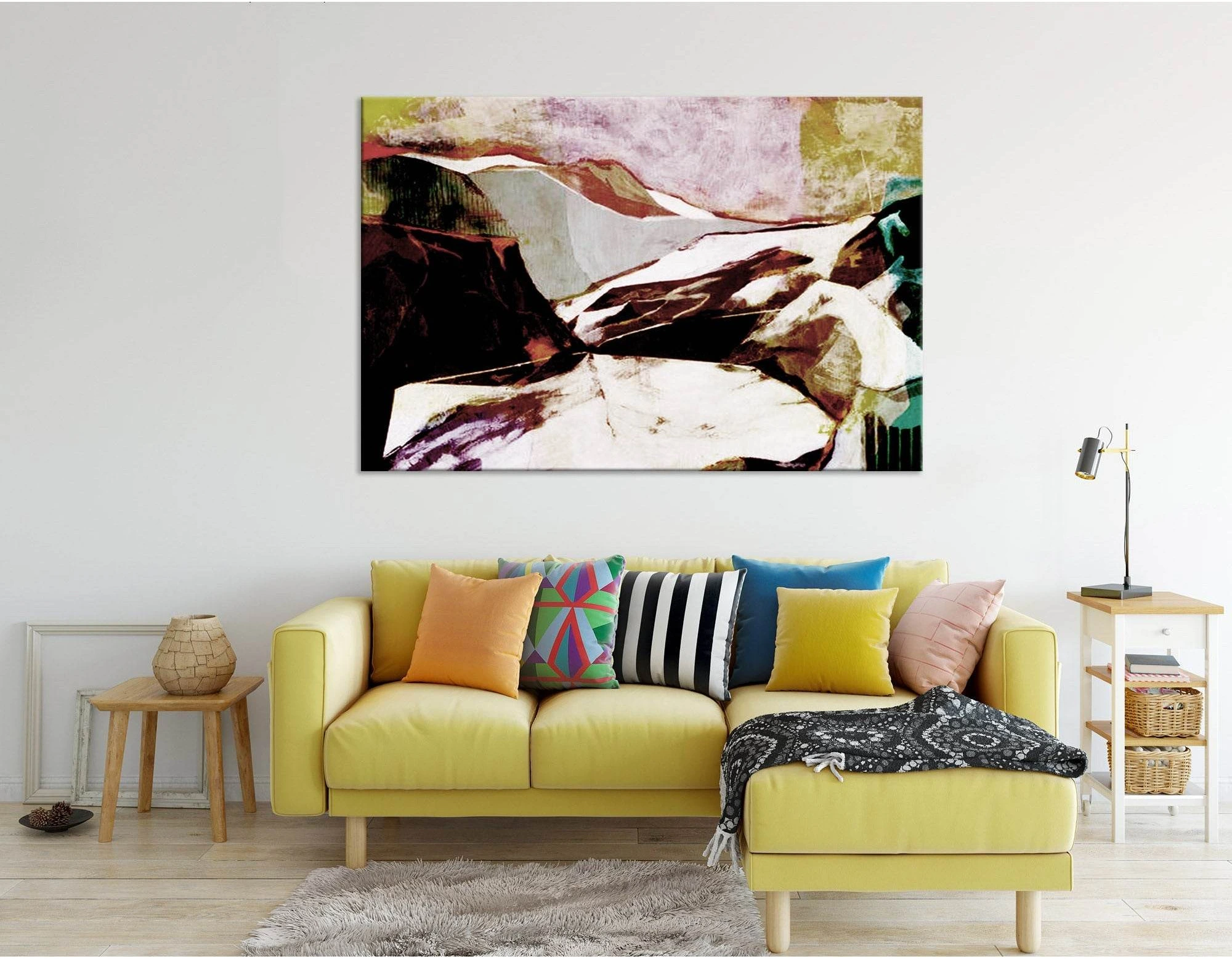 Snow Mountain Peaks Abstract №04323 Ready to Hang Canvas Print - Zellart Canvas Prints ALL_Products