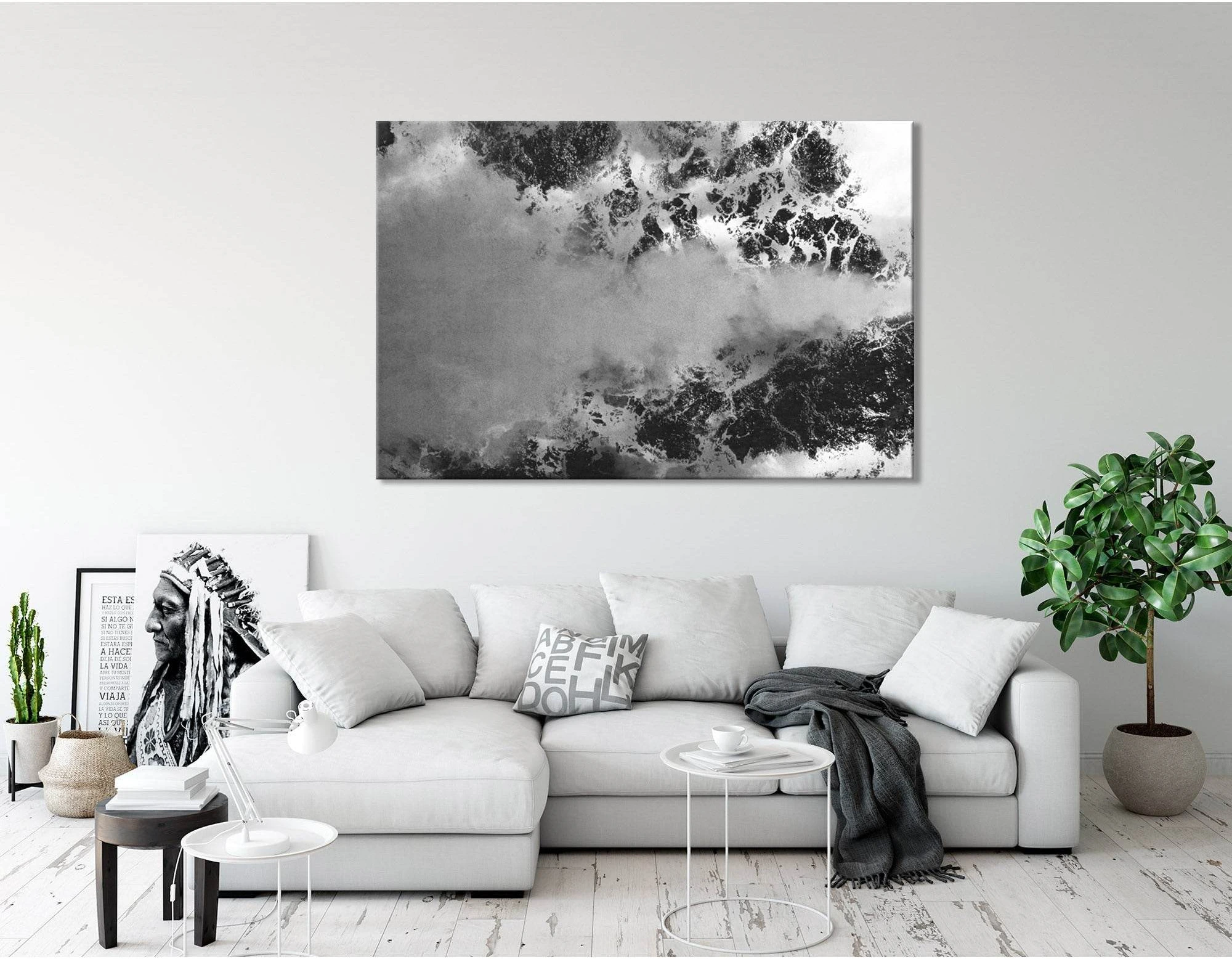 Snow Peaks In The Clouds Abstract №04369 Ready to Hang Canvas Print - Zellart Canvas Prints ALL_Products