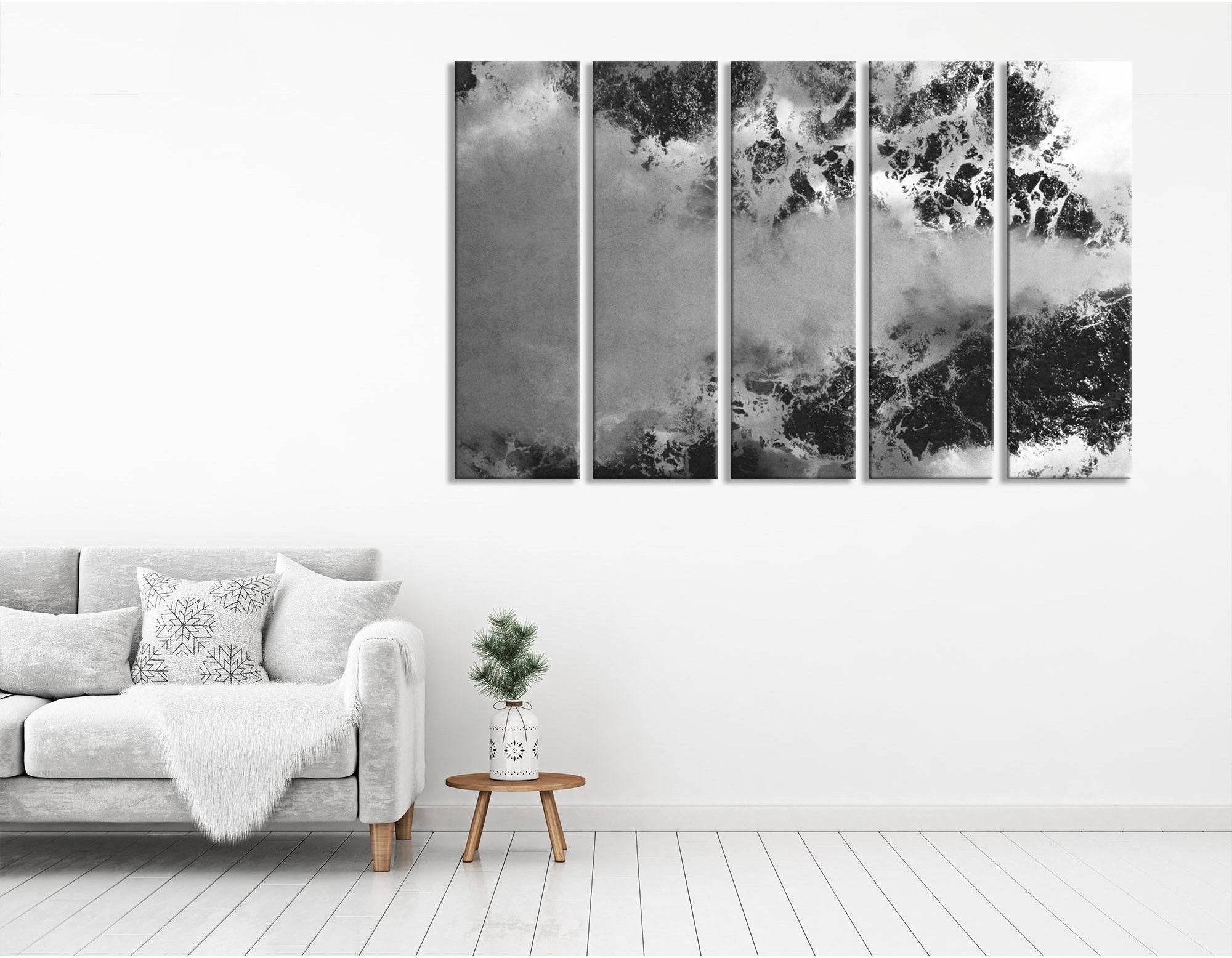 Snow Peaks In The Clouds Abstract №04369 Ready to Hang Canvas Print - Zellart Canvas Prints ALL_Products