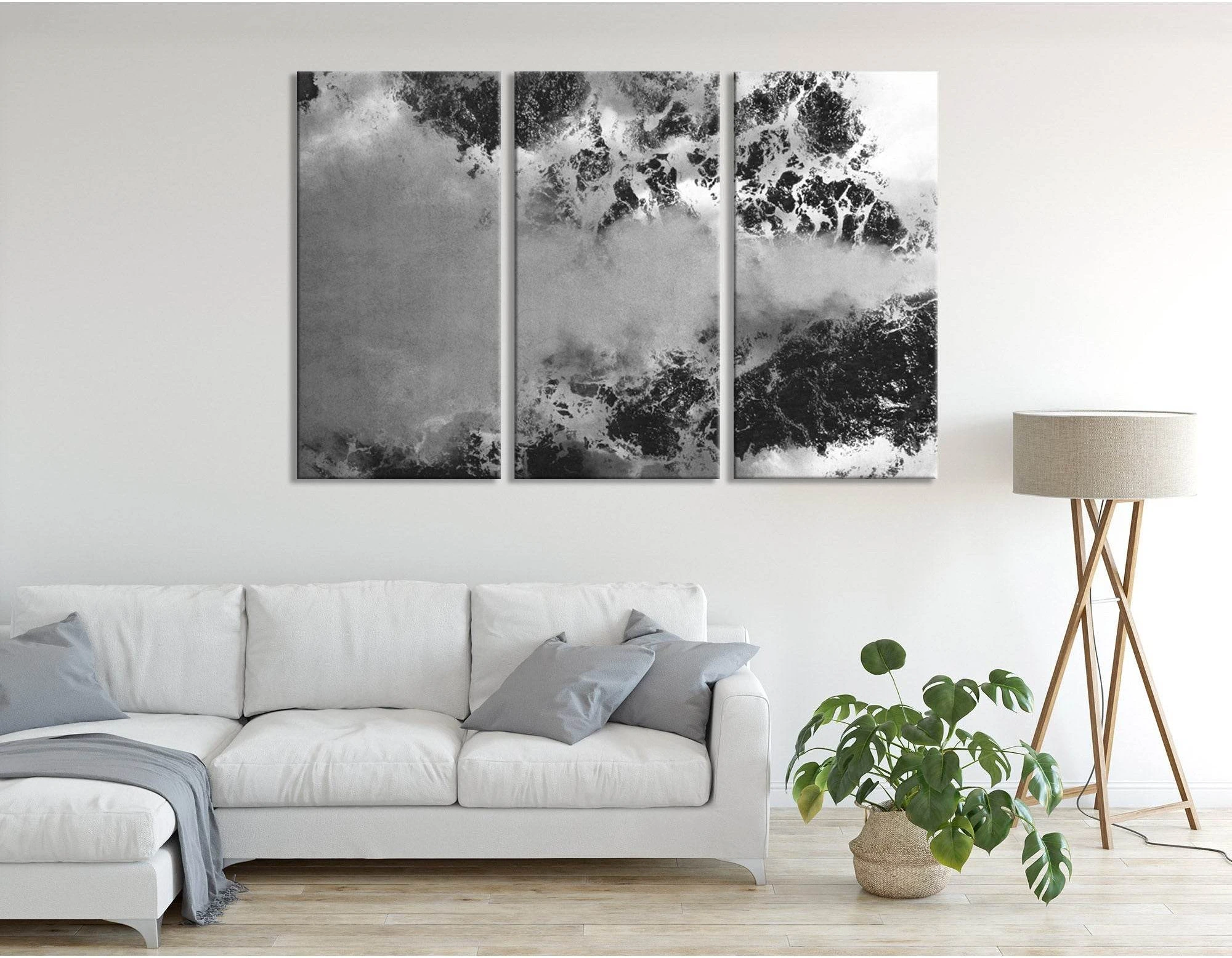 Snow Peaks In The Clouds Abstract №04369 Ready to Hang Canvas Print - Zellart Canvas Prints ALL_Products