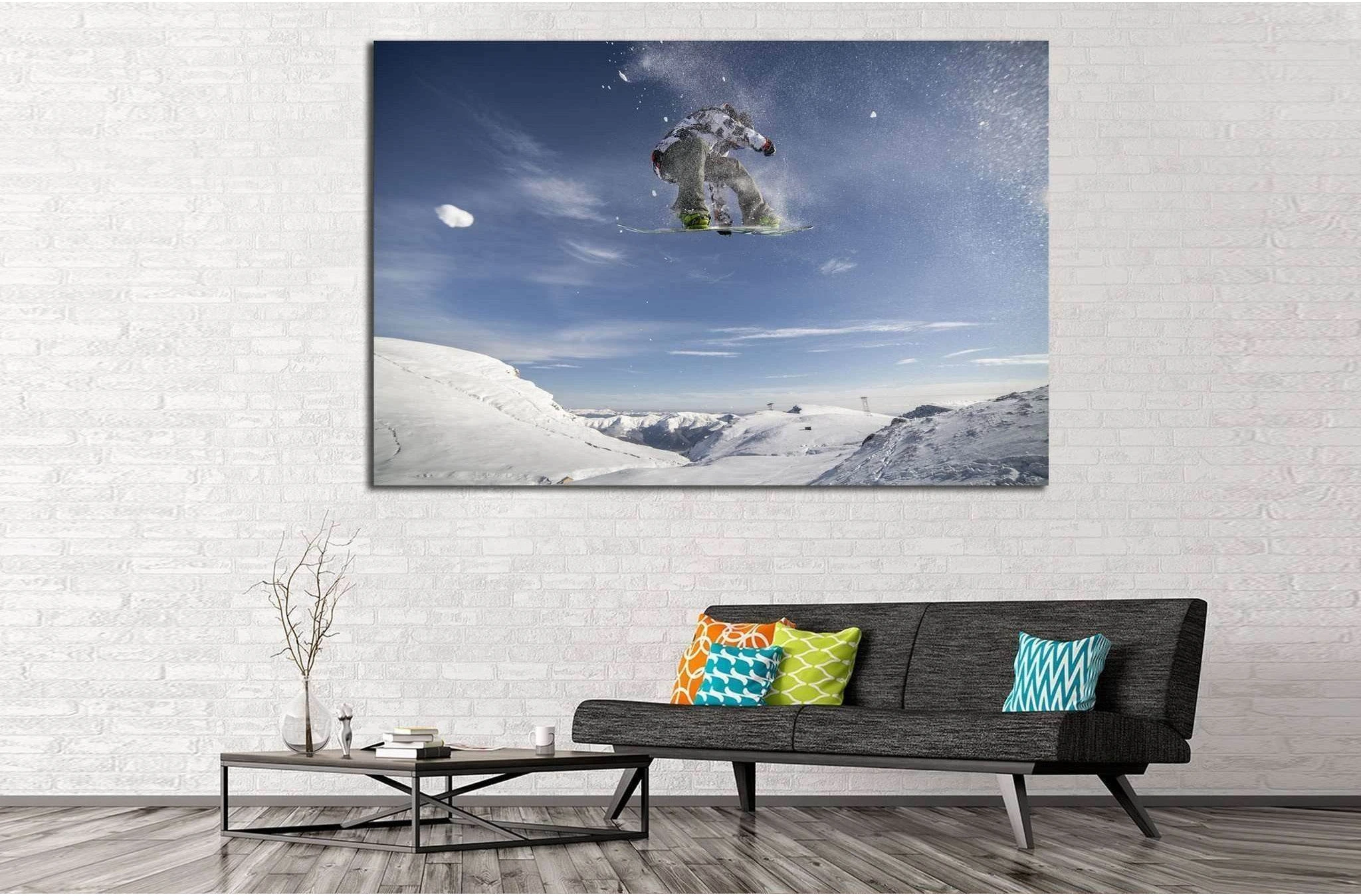 Snowboarder Fly №179 Ready to Hang Canvas Print - Zellart Canvas Prints ALL_Products, wd-179